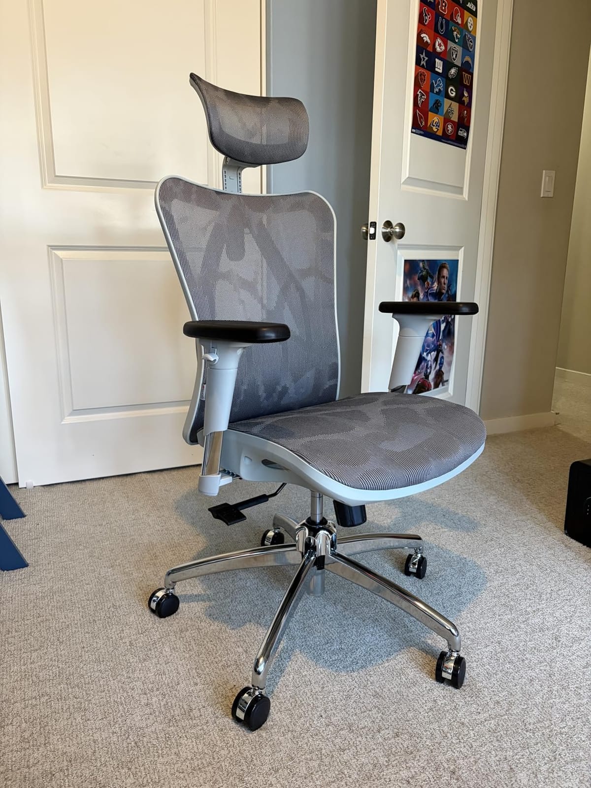 SIHOO M57 Ergonomic Office Chair, Mesh Back Desk Chair with 3D Armrests | Lumbar Support & Adjustable Headrest, Comfortable Computer Chair, Office Chair Hold 330 LBS, Home Office - Black customer photo 2