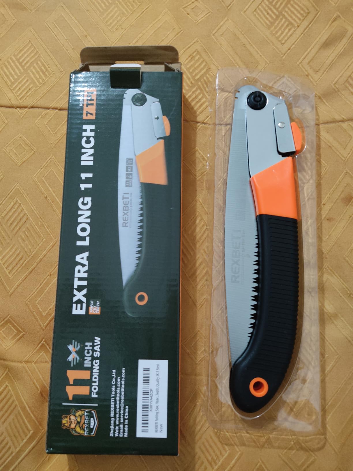 REXBETI 11-Inch Folding Saw, Heavy Duty Hand Saw, Wood & Camping, SK5 Steel | Pruning Saw with 7 TPI Staggered Teeth for Tree Limb Cutting and Tree Trimming, Ideal Hand Saw for Green Wood and Firewood customer photo 1