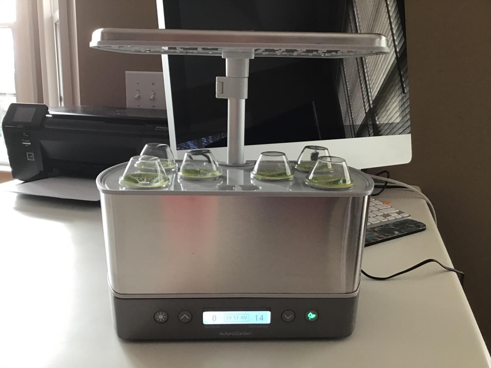 AeroGarden Harvest Elite, Stainless Steel | Indoor Garden with LED Grow Light and Seed Pod Kit customer photo 1