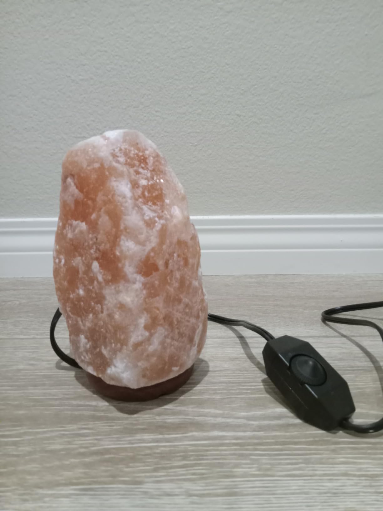 7 Inch Himalayan Salt Lamp with Dimmer Cord - Night Light Natural Crystal Rock Classic Wood Base Authentic from Pakistan customer photo 2