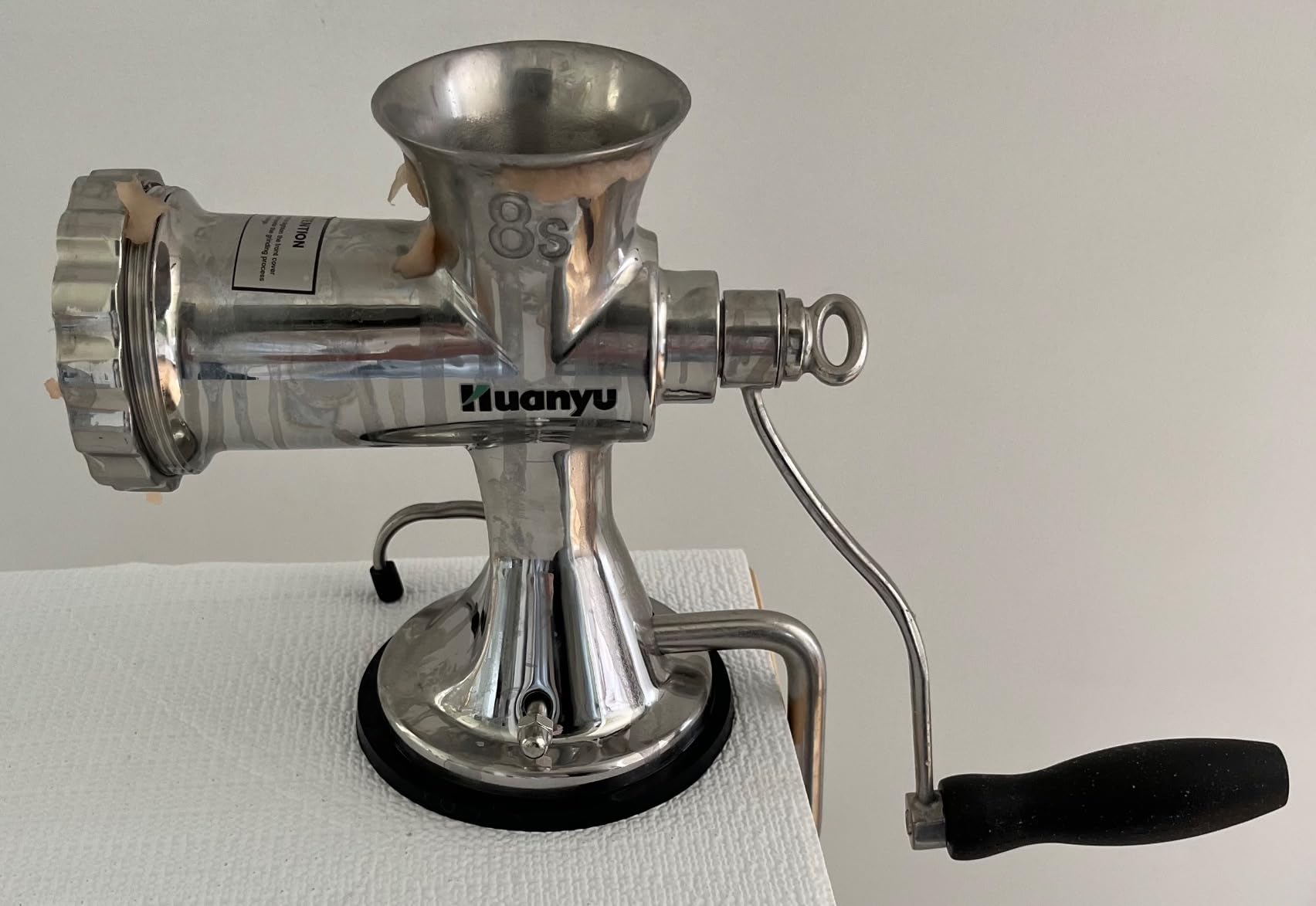 Huanyu Manual Meat Grinder Heavy Duty Stainless Steel Hand Crank Machine | Space-saving food grinder effortless, dishwasher safe, perfect for beef, sausage, pet food; home kitchen, restaurant, outdoor customer photo 1