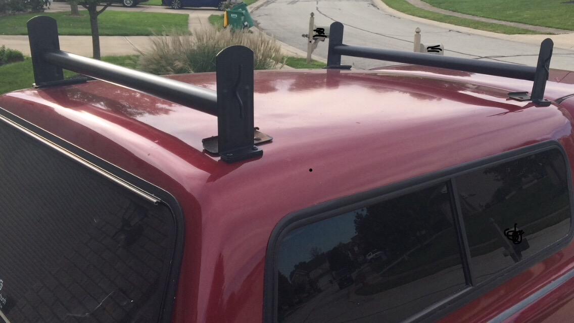 Model DX36 Universal Pickup Truck Cap & Topper 3 Bar Ladder Roof Van Rack System Adjustable Steel Cross Bars - Sandy Black customer photo 2