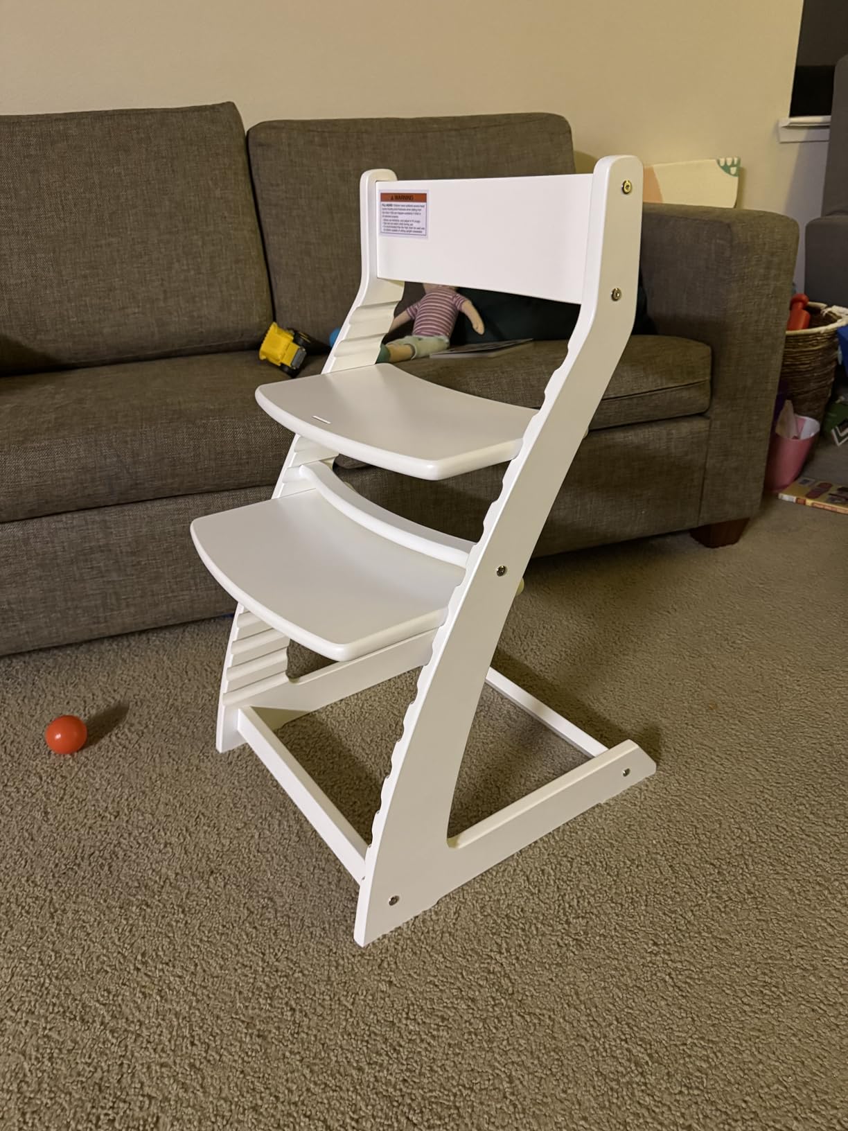 FORNEL Scandinavian Wooden High Chair for Toddlers & Kids | Adjustable Grow-with-Me Montessori Seat for Dining Table | Natural Wood Finish Convertible Highchair customer photo 2