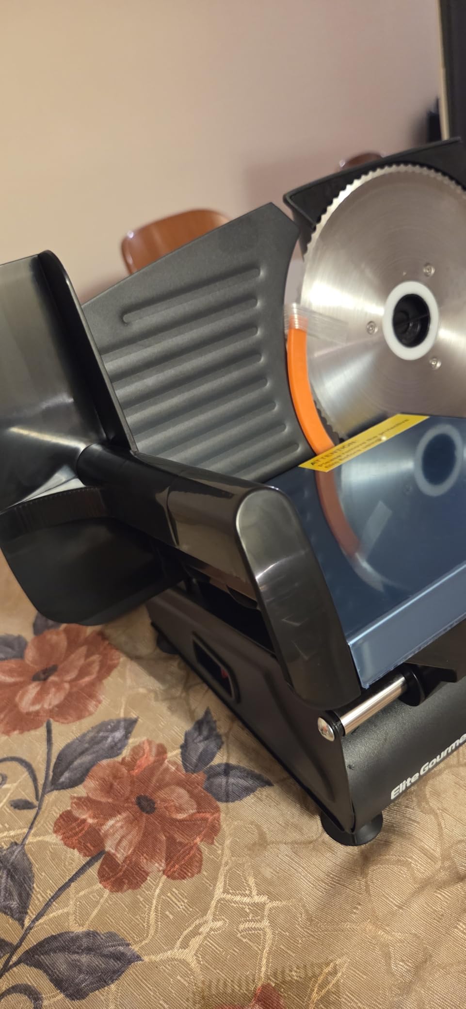 Elite Gourmet EMT-625B Deli Meat Slicer, Adjustable Thickness, 7.5
