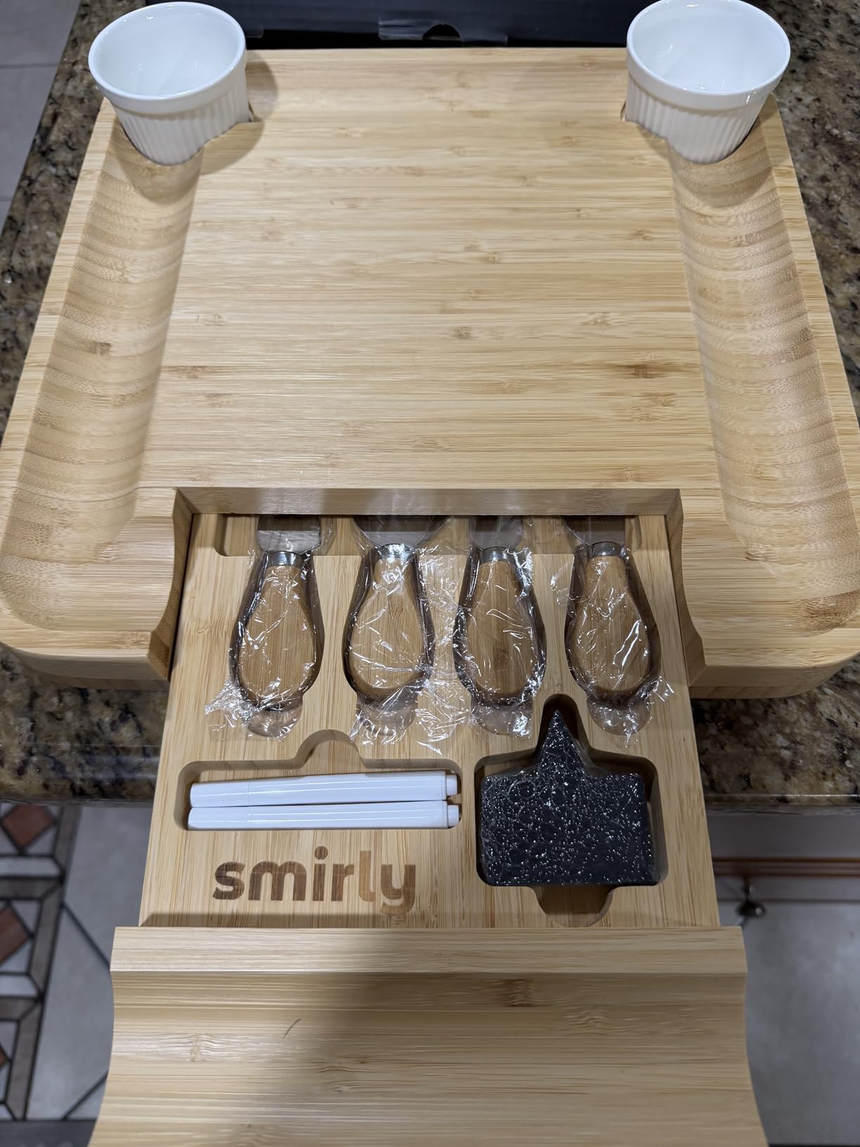 SMIRLY Charcuterie Board Set with Serving Accessories, Bamboo | Housewarming, Wedding, Bridal Shower and Birthday Gift for Women, Ideal for Movie Nights, Entertaining and Family Gatherings customer photo 1