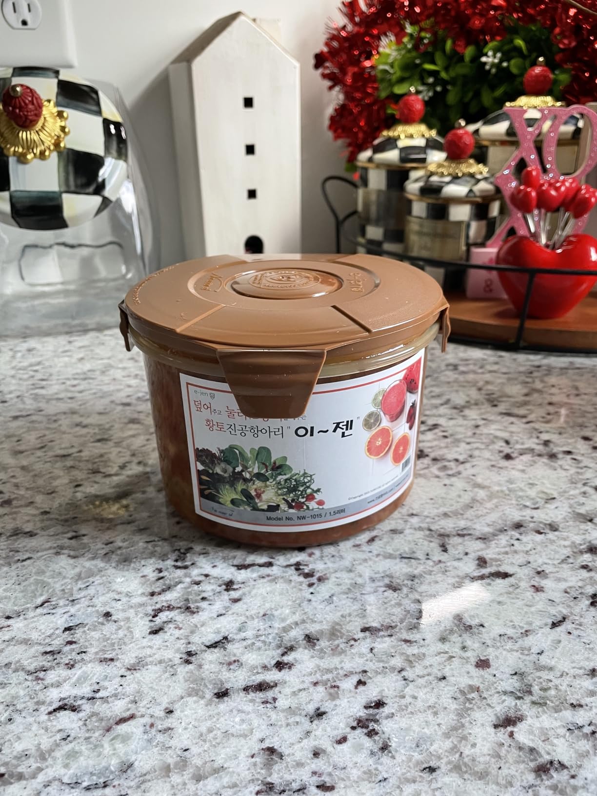 Premium Kimchi, Sauerkraut Container Probiotic Fermentation with Inner Vacuum Lid Round (3.1 gal/ 12L) customer photo 2