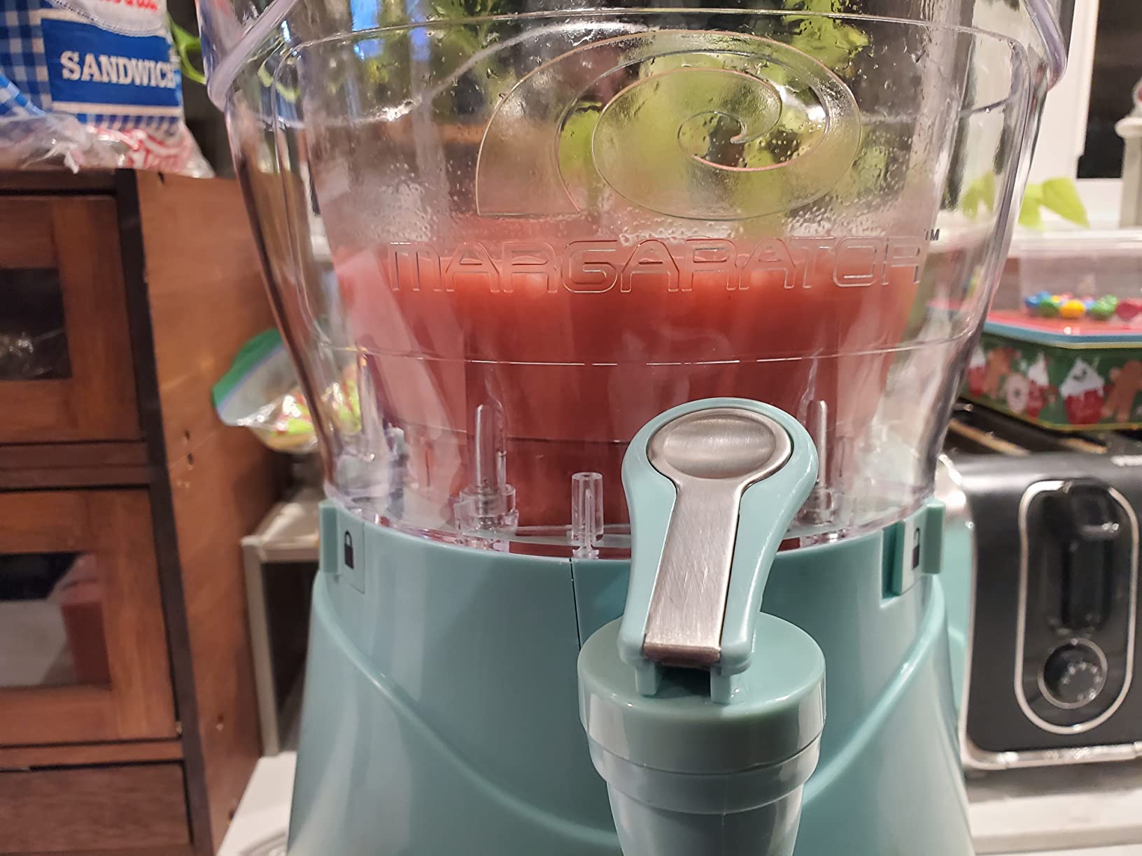 Nostalgia Frozen Drink Maker and Margarita Machine for Home - 128-Ounce Slushy Maker with Stainless Steel Flow Spout, Easy to Clean and Double Insulated, Aqua customer photo 1