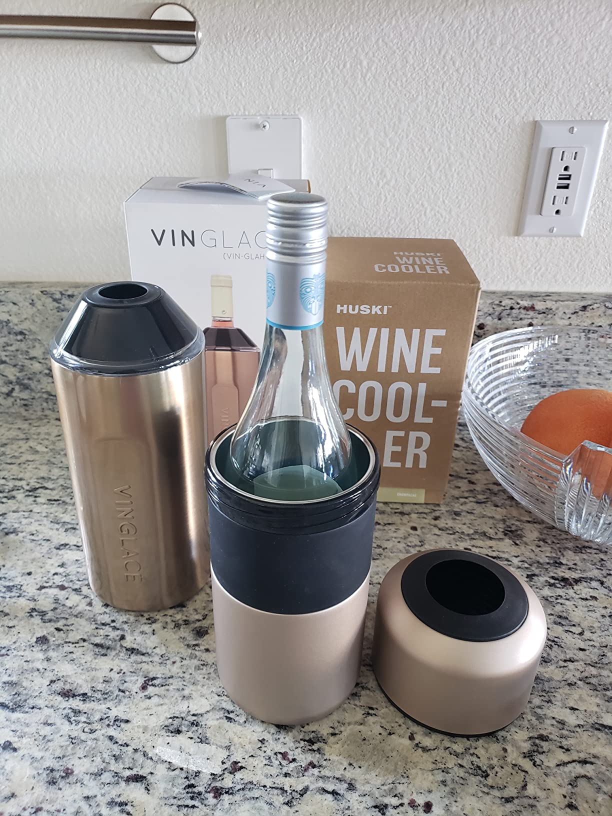Vinglace Wine Bottle Chiller - Portable Champagne Insulator - Stainless Steel Wine Cooler Sleeve - Keeps Wine Cold (White) customer photo 2
