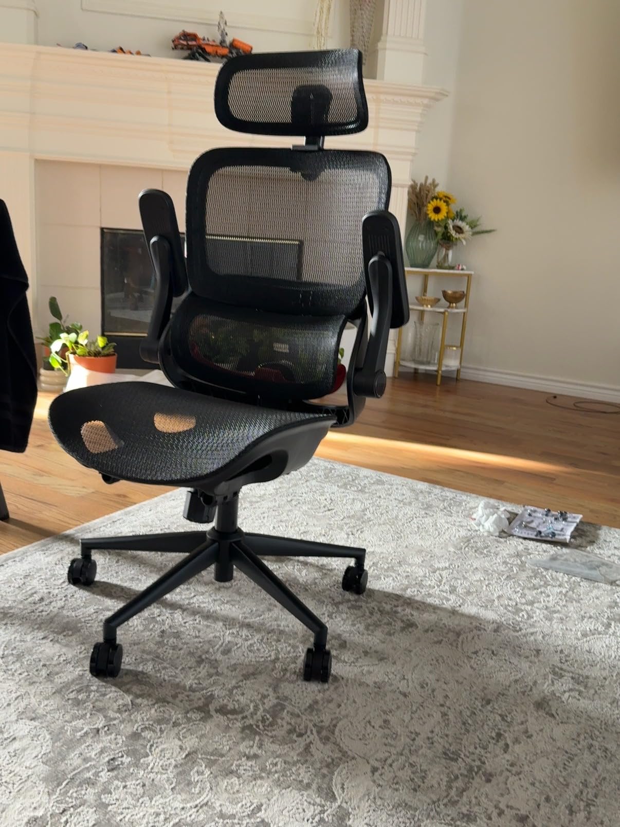 SIHOO M18 Ergonomic Office Chair, Mesh Back Desk Chair with Headrest | Adjustable Lumbar Support, Hold 330lbs Computer Chair with 2D Armrests & Wide Cushion, Tilt Lock, for Home Office - Black customer photo 1