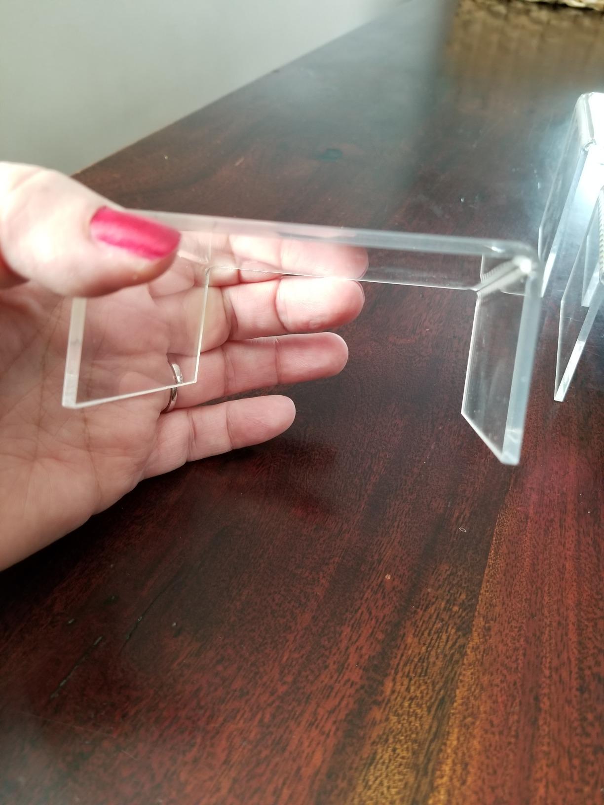 Chuangdi 2 Sets Display Risers Figure Food Stand, Clear, Small Set customer photo 1