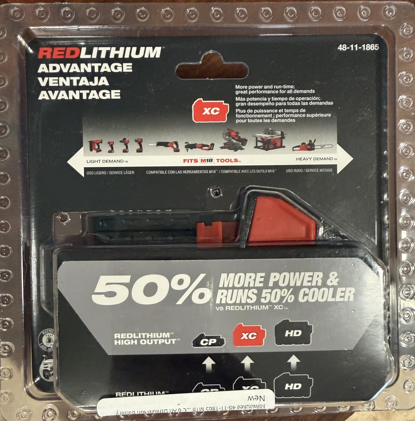 Milwaukee 48-11-1865 M18 REDLITHIUM HIGH OUTPUT XC 6Ah Lithium-Ion Battery customer photo 1