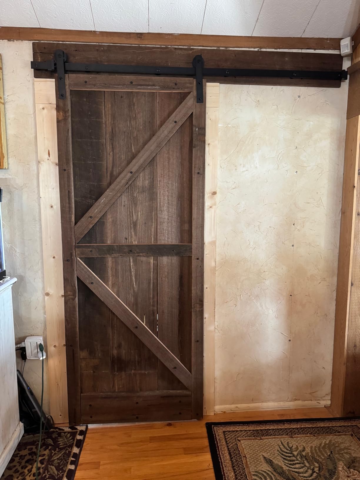 CCJH 6 Feet Heavy Duty Sturdy Sliding Barn Door Hardware Kit -Smoothly and Quietly -Easy to Install Fit 36