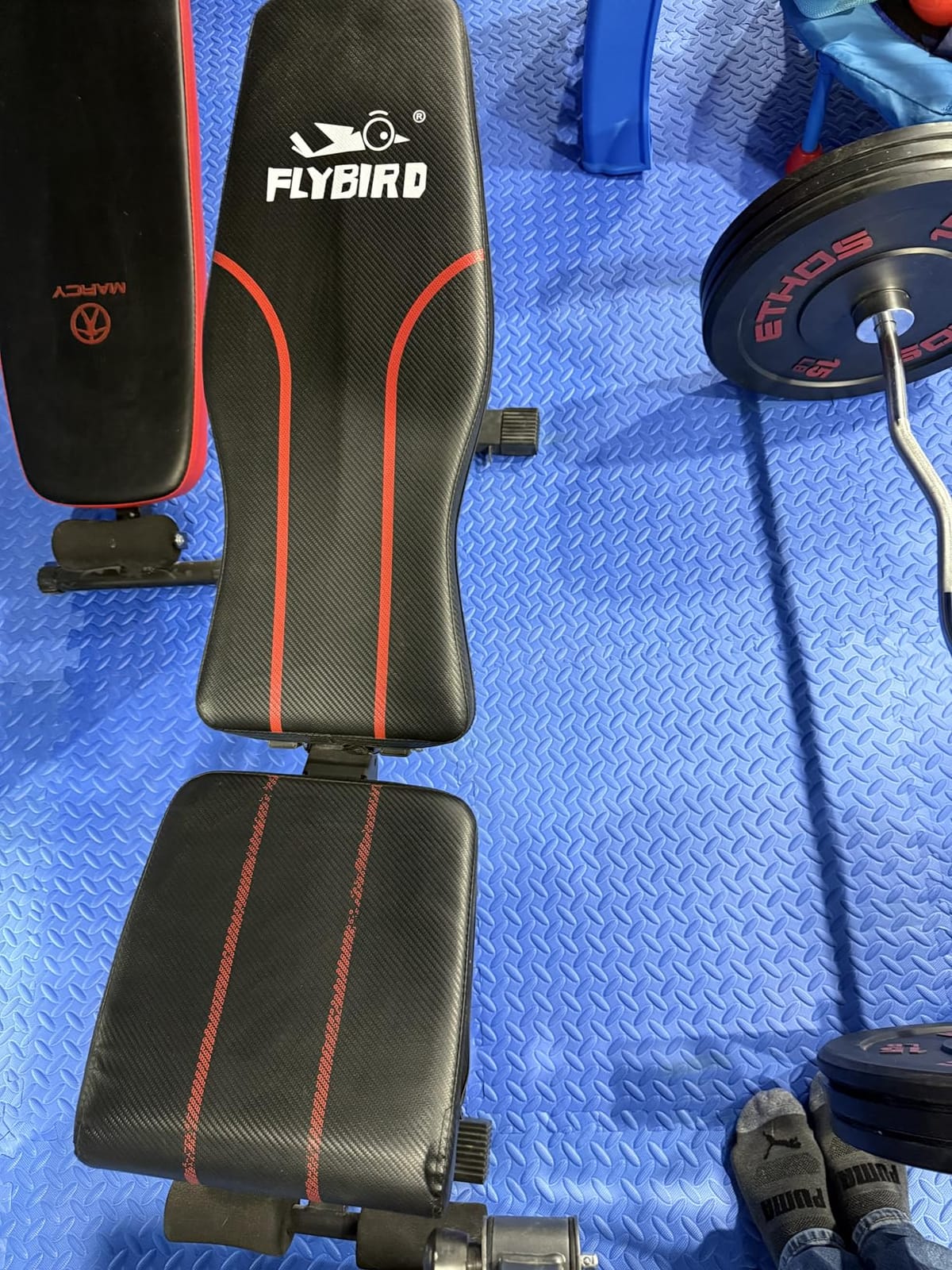 FLYBIRD Adjustable Weight Bench, Full Body Workout Bench for Home Gym, 96 Combos Flat Upright Decline Incline Bench, Foldable Bench Press with Premium Leather (L-XL) customer photo 1