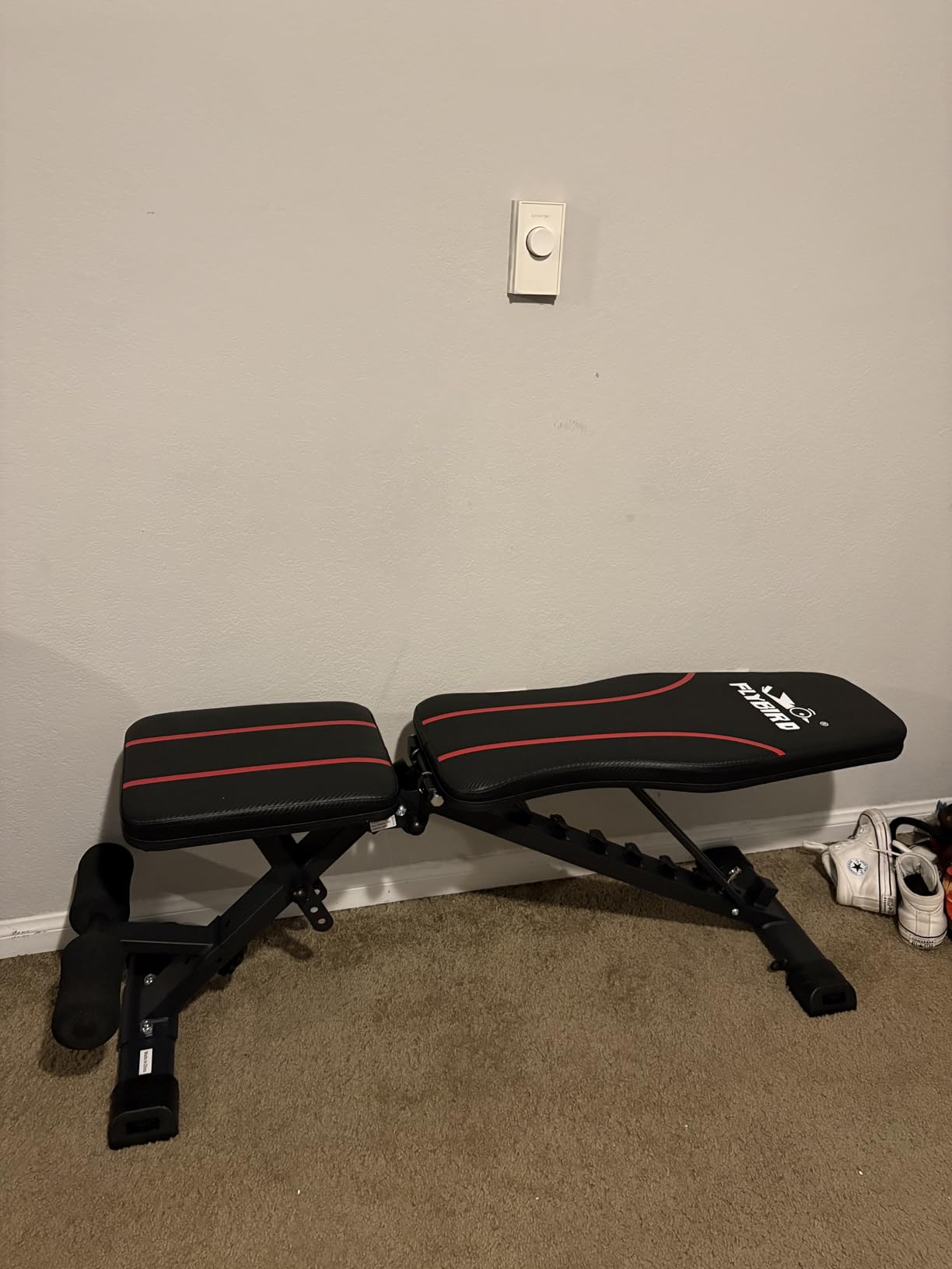 FLYBIRD Adjustable Weight Bench, Full Body Workout Bench for Home Gym, 96 Combos Flat Upright Decline Incline Bench, Foldable Bench Press with Premium Leather (L-XL) customer photo 2