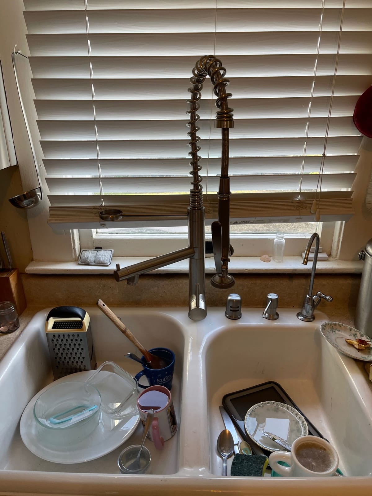AIMADI Commercial Kitchen Faucet with Pull Down Sprayer, Single Handle High Arch Pre-Rinse Spring Kitchen Sink Faucet, Brushed Nickel customer photo 1