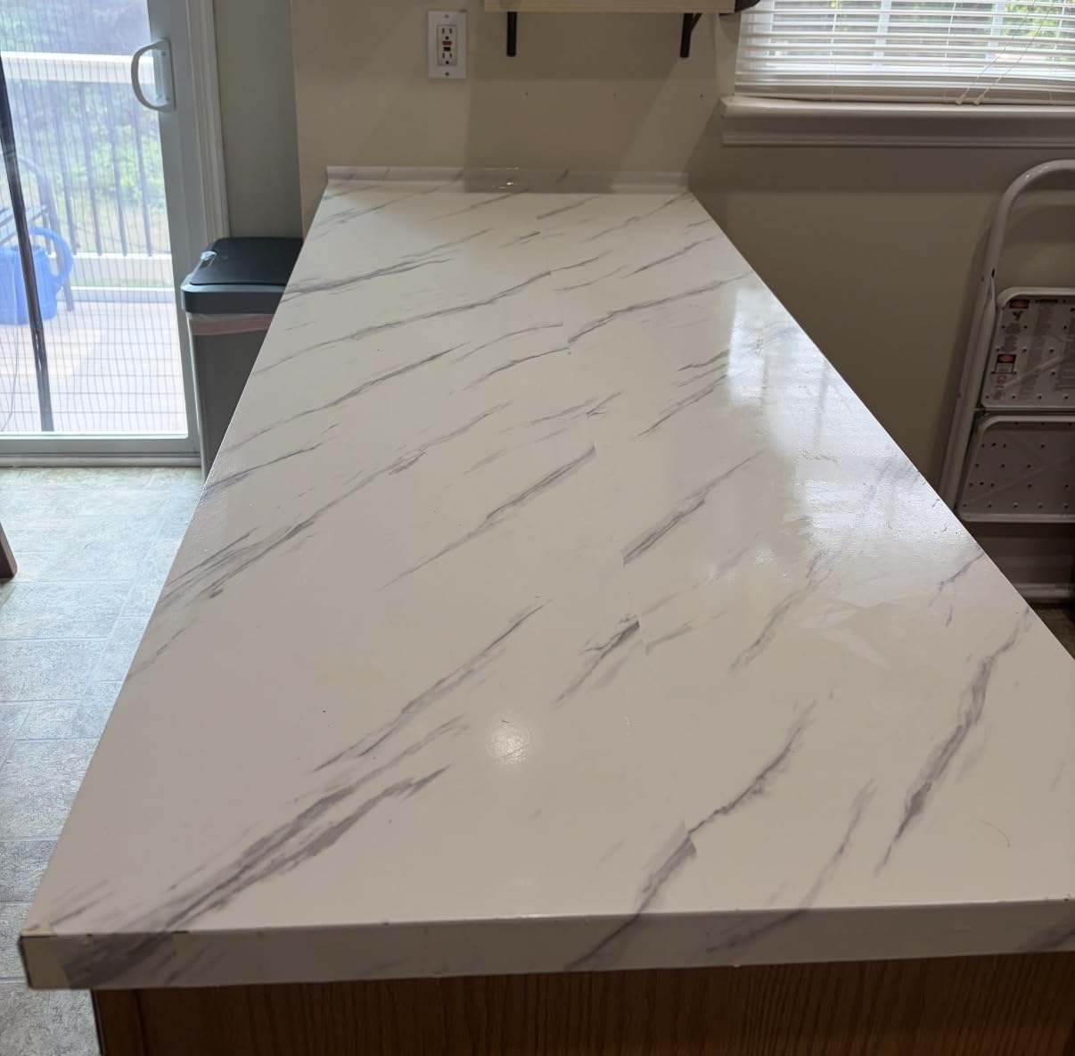 Marble Contact Paper White Peel and Stick Wallpaper for Kitchen Countertop | 17.71