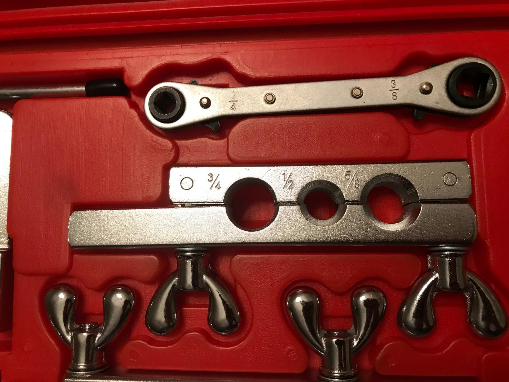 Wostore Flaring Swage Tool Kit for Copper Plastic Aluminum Pipe With Tubing Cutter & Ratchet Wrench | Flaring & swage tool for copper, plastic & aluminum pipe. Includes tubing cutter & ratchet wrench. HVAC & plumbing. customer photo 1