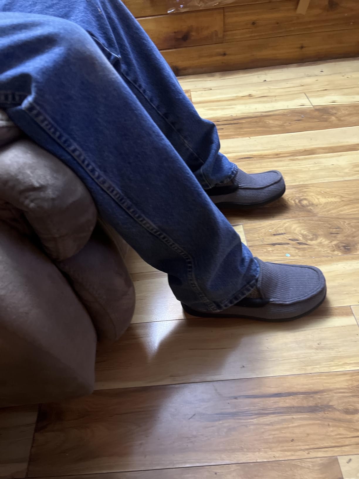 HomeTop Men's Knit Moccasin Slippers Memory Foam House Shoes Indoor Outdoor | Breathable,Indoor,Outdoor,Fleece Lining,Machine-washable,Non-slip customer photo 1