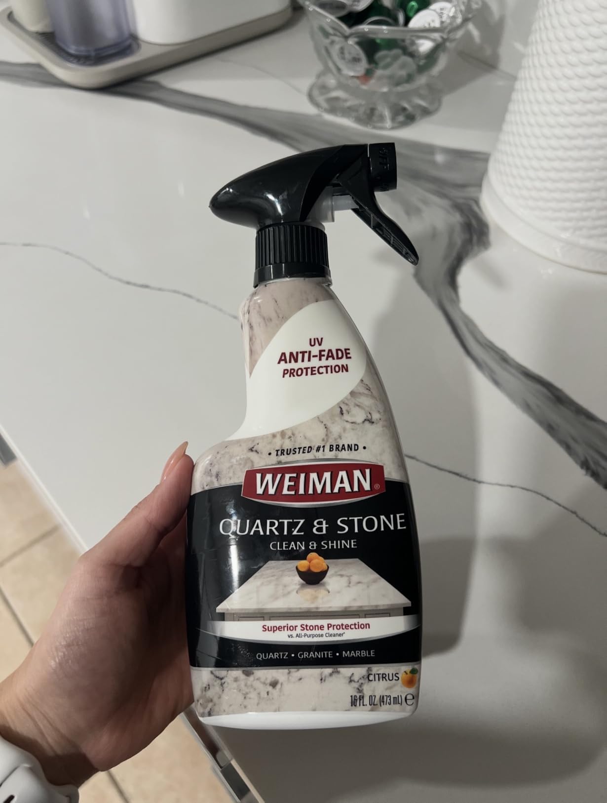 Weiman Quartz Countertop Cleaner and Polish (2 Pack w/Micro Towel) Clean and Shine Your Quartz Countertops Islands and Stone Surfaces with Ultra Violet Protection customer photo 1