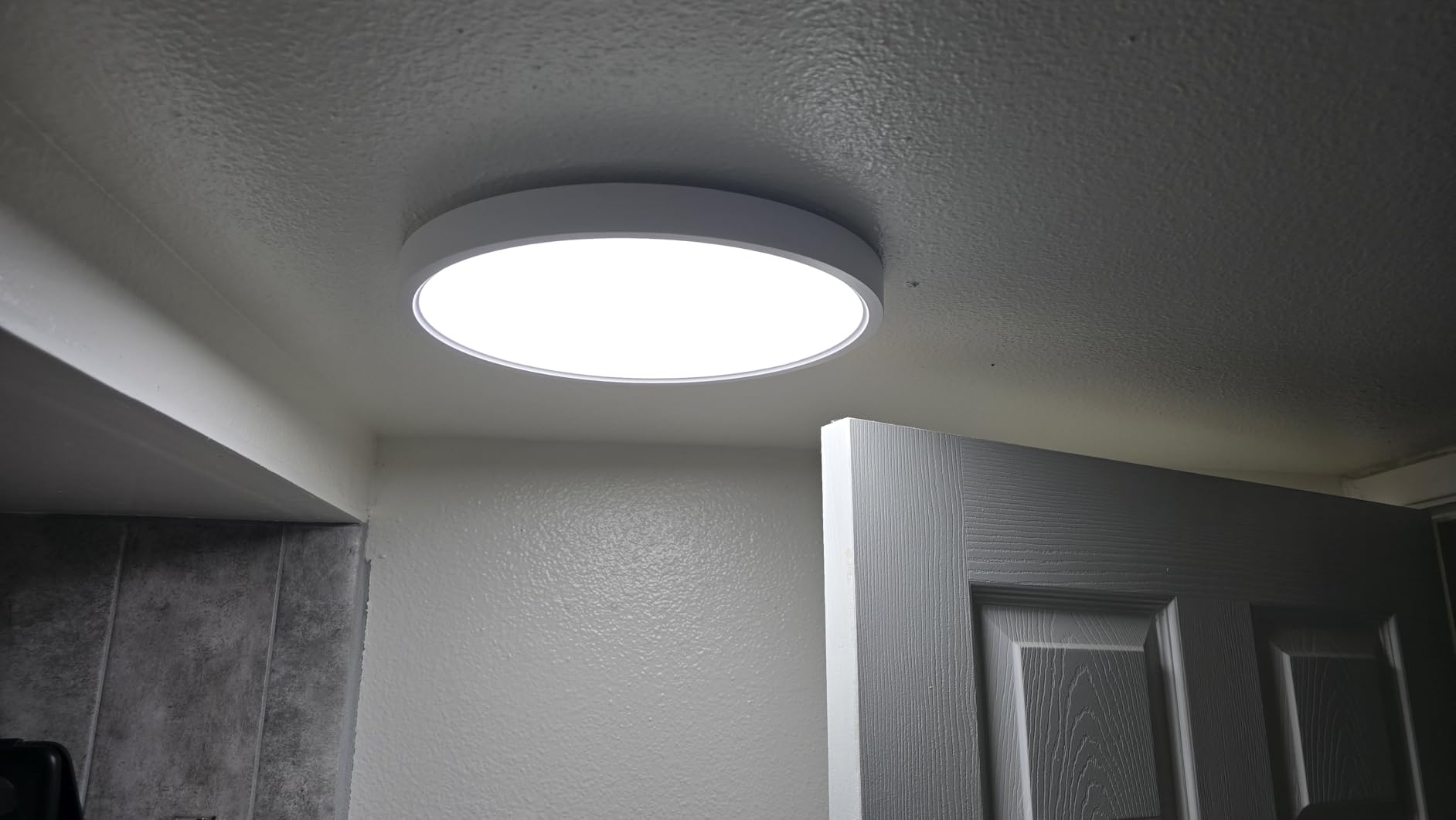 TALOYA 12 Inch Flush Mount Ceiling Light, 20W 5CCT Selectable, 3000K-6500K | Ultra-Thin Edge-Lit LED Ceiling Light Fixture for Bedroom, Kitchen, Laundry, Closet Room, 100-240V Compatible, White customer photo 2
