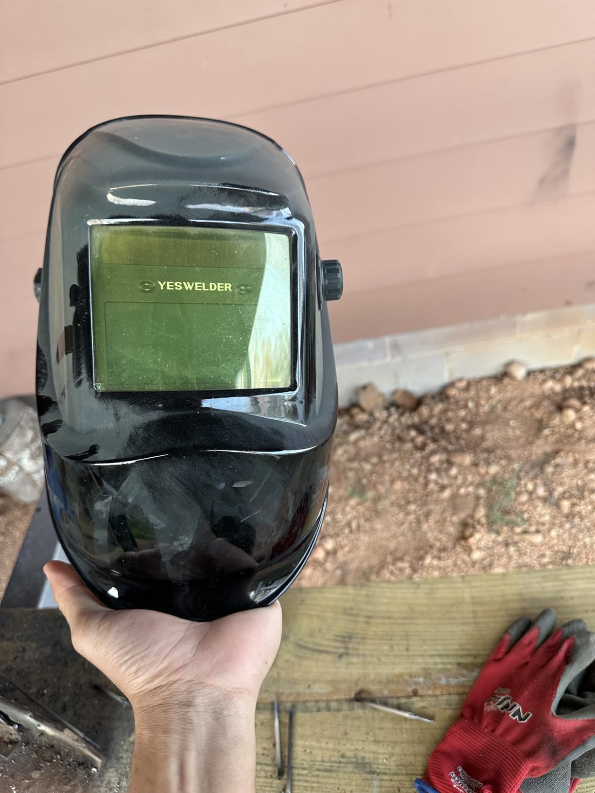 YESWELDER Auto Darkening Welding Helmet 1/1/1/1 True Color, LYG-L600A | 2 arc sensors, 1/30000s response, blue light blocking lens, shade 3.5/9-13 for TIG MIG ARC and GRIND, ANSI Z87.1 certified customer photo 2