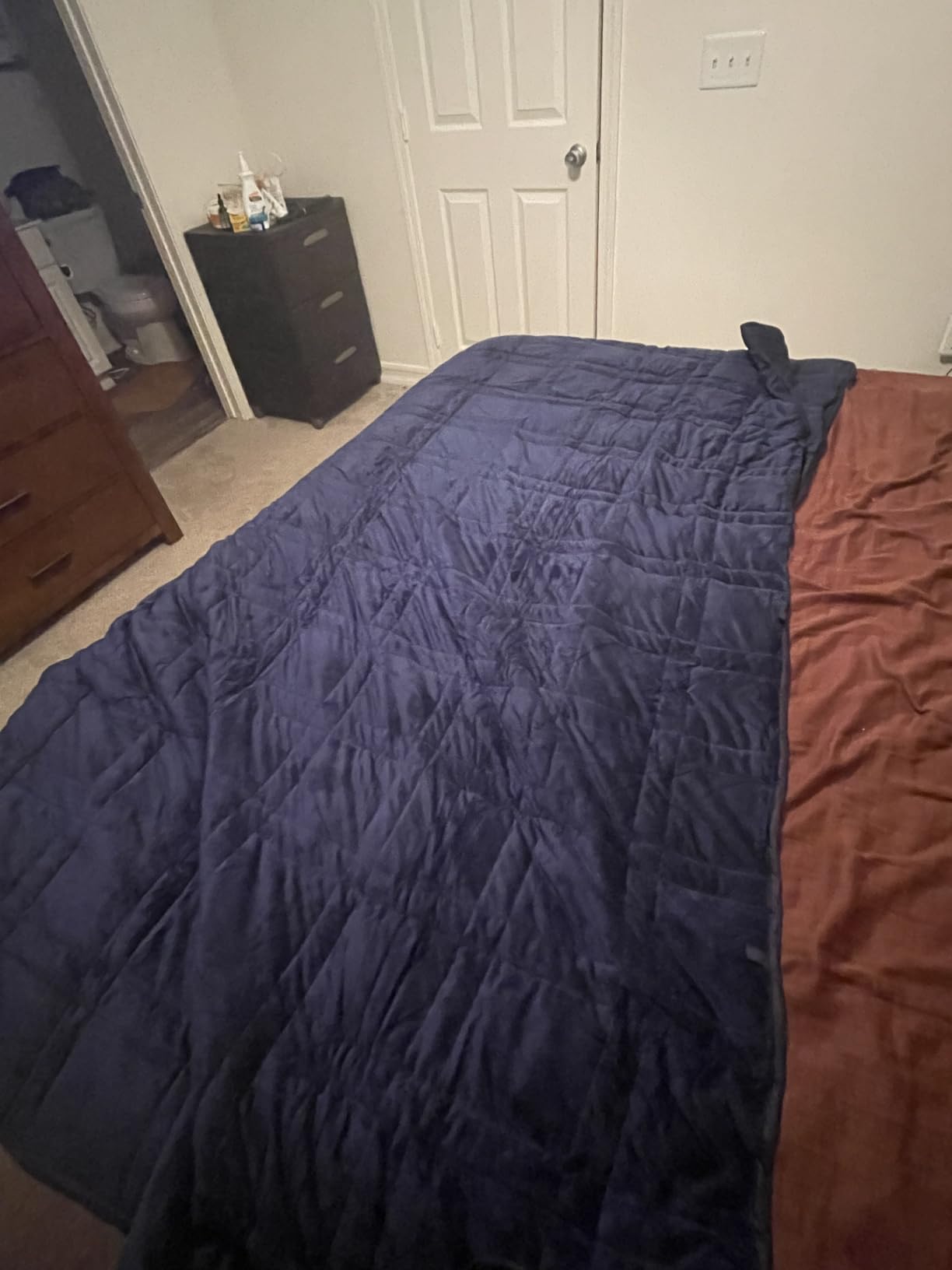 OMYSTYLE Warming & Cooling Weighted Blanket for Adult (25lb, 60 X 80 Inches) - Reversible Tencel/Short Plush Twin Size Weighted Blanket, Bonus Carry Bag Included customer photo 1