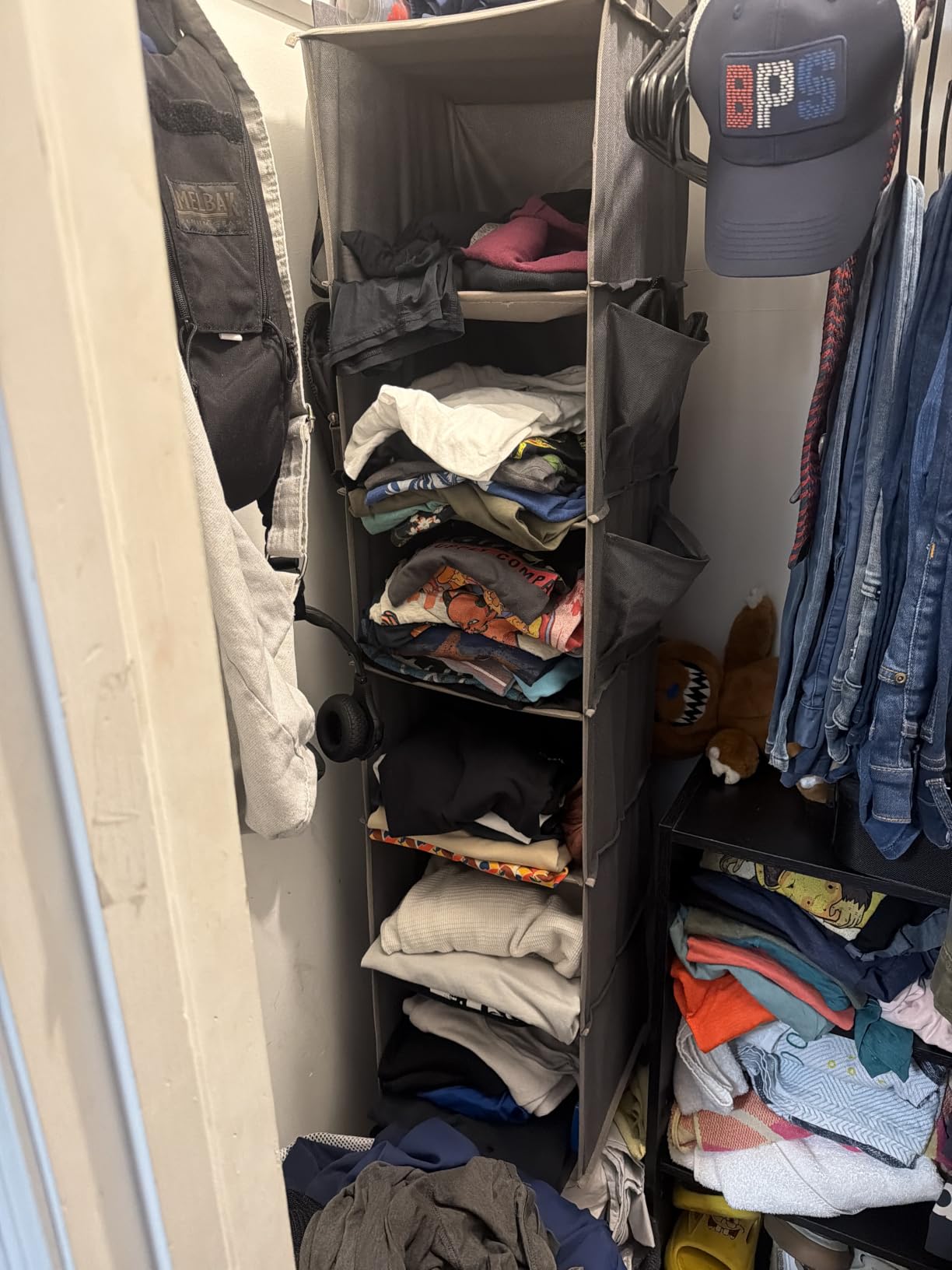 YOUDENOVA Hanging Closet Organizer and Storage, 6-Shelf, Grey - Dorm Room Essentials customer photo 1