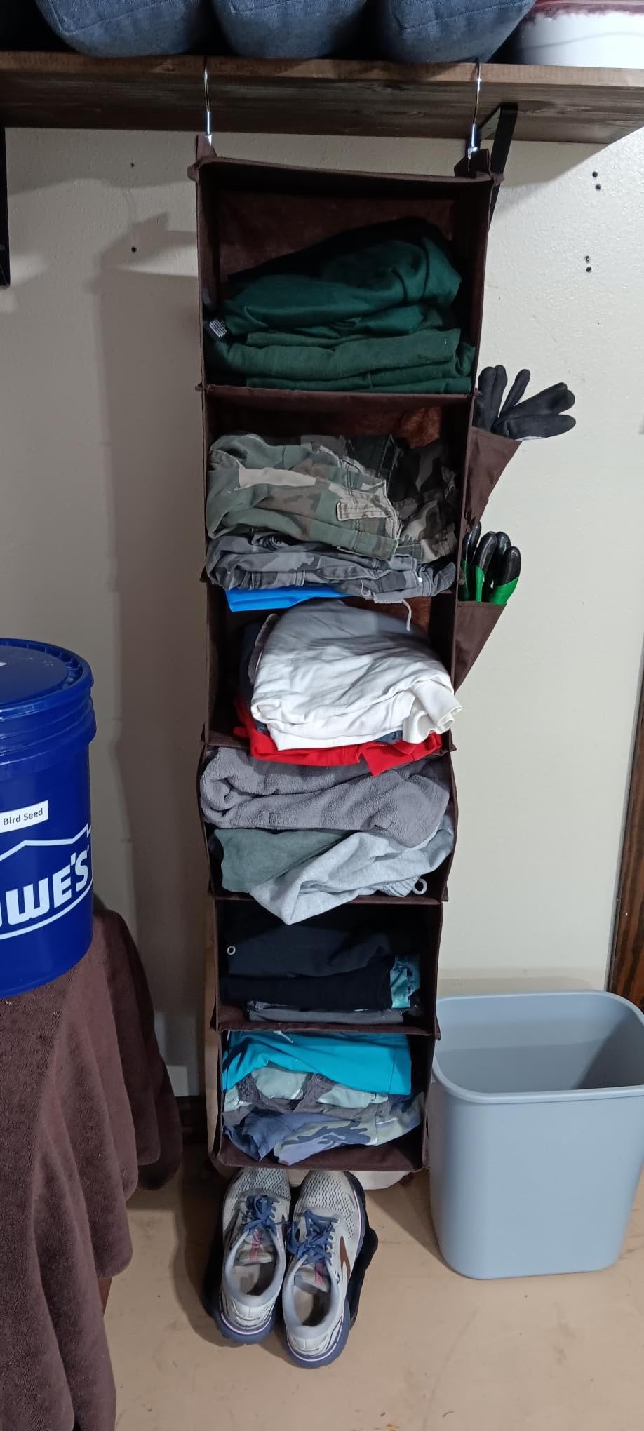 YOUDENOVA Hanging Closet Organizer and Storage, 6-Shelf, Grey - Dorm Room Essentials customer photo 2