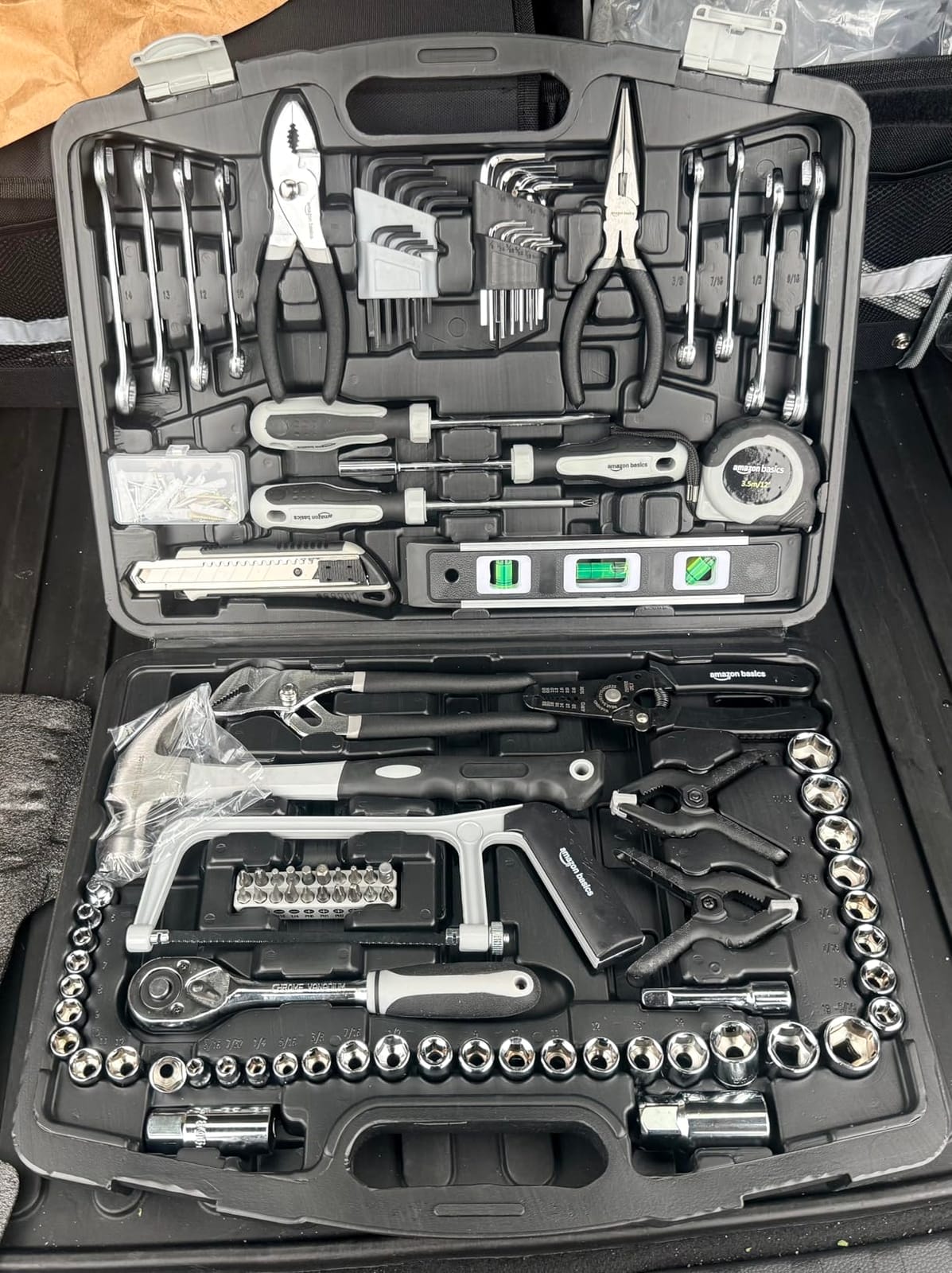 Amazon Basics 131-Piece General Household Hand Tool Set with Storage Case for Home Repair, Portable customer photo 1