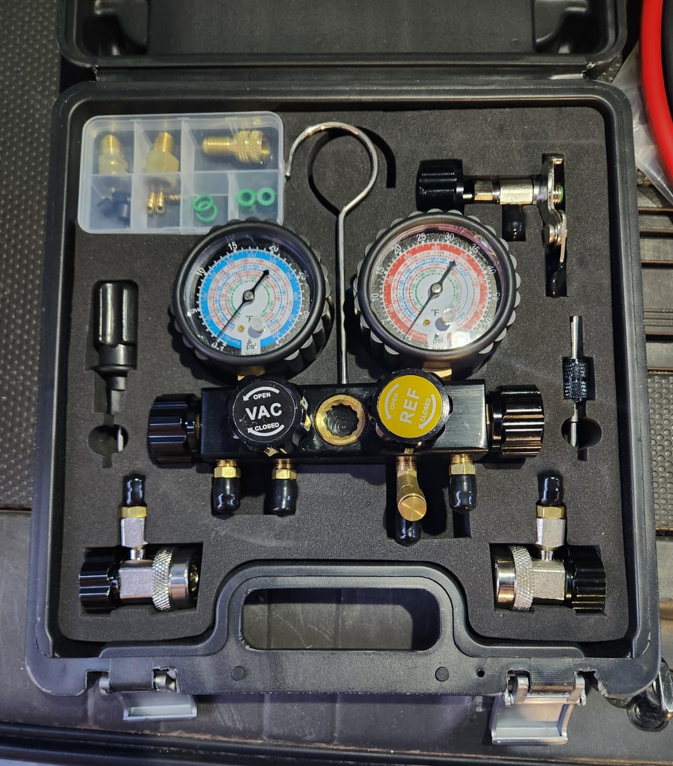 Lichamp HVAC Gauges with Hoses, AC Manifold Gauge Set R134A R410A R404A R22 customer photo 2