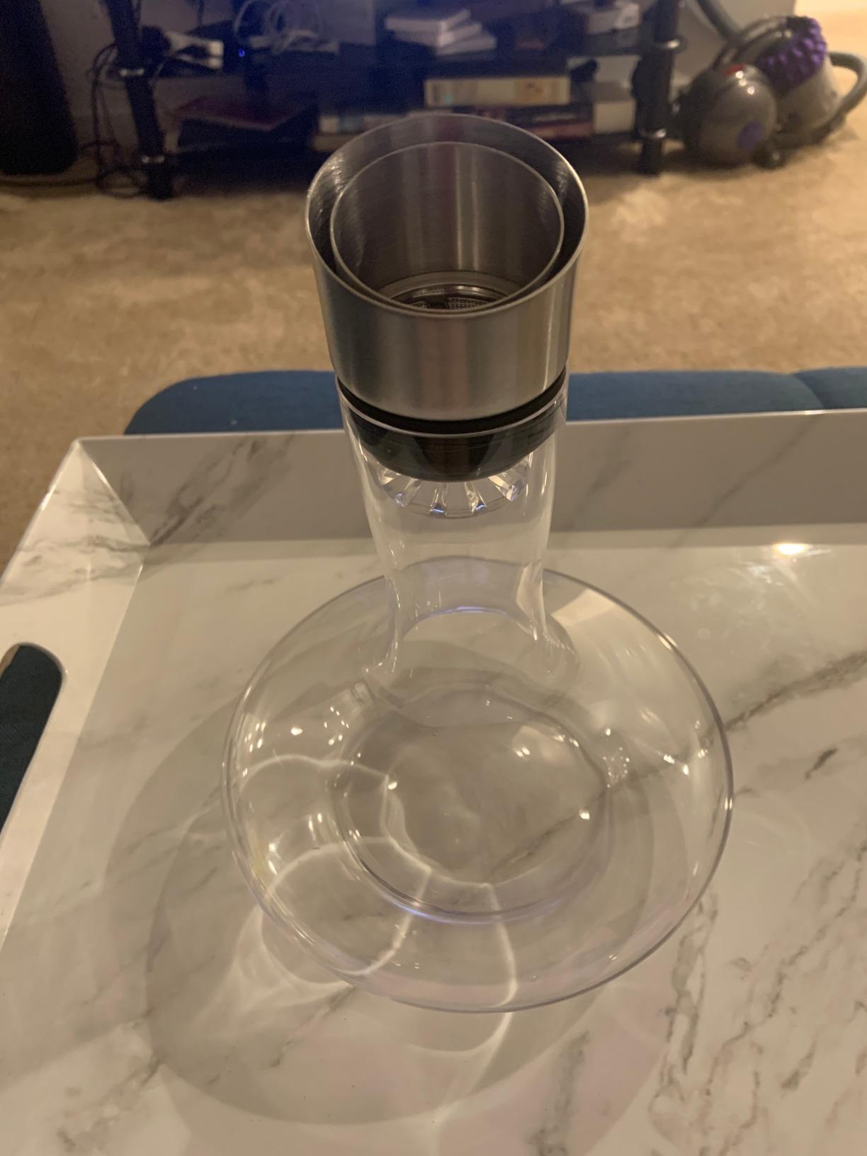 Wine Decanter Built-in Aerator Pourer, Wine Carafe, Red Wine Decanter, 100% Lead-free Crystal Glass, Wine Hand-held Aerator, Wine Gift, Wine Accessories (Clear, Crystal) customer photo 1