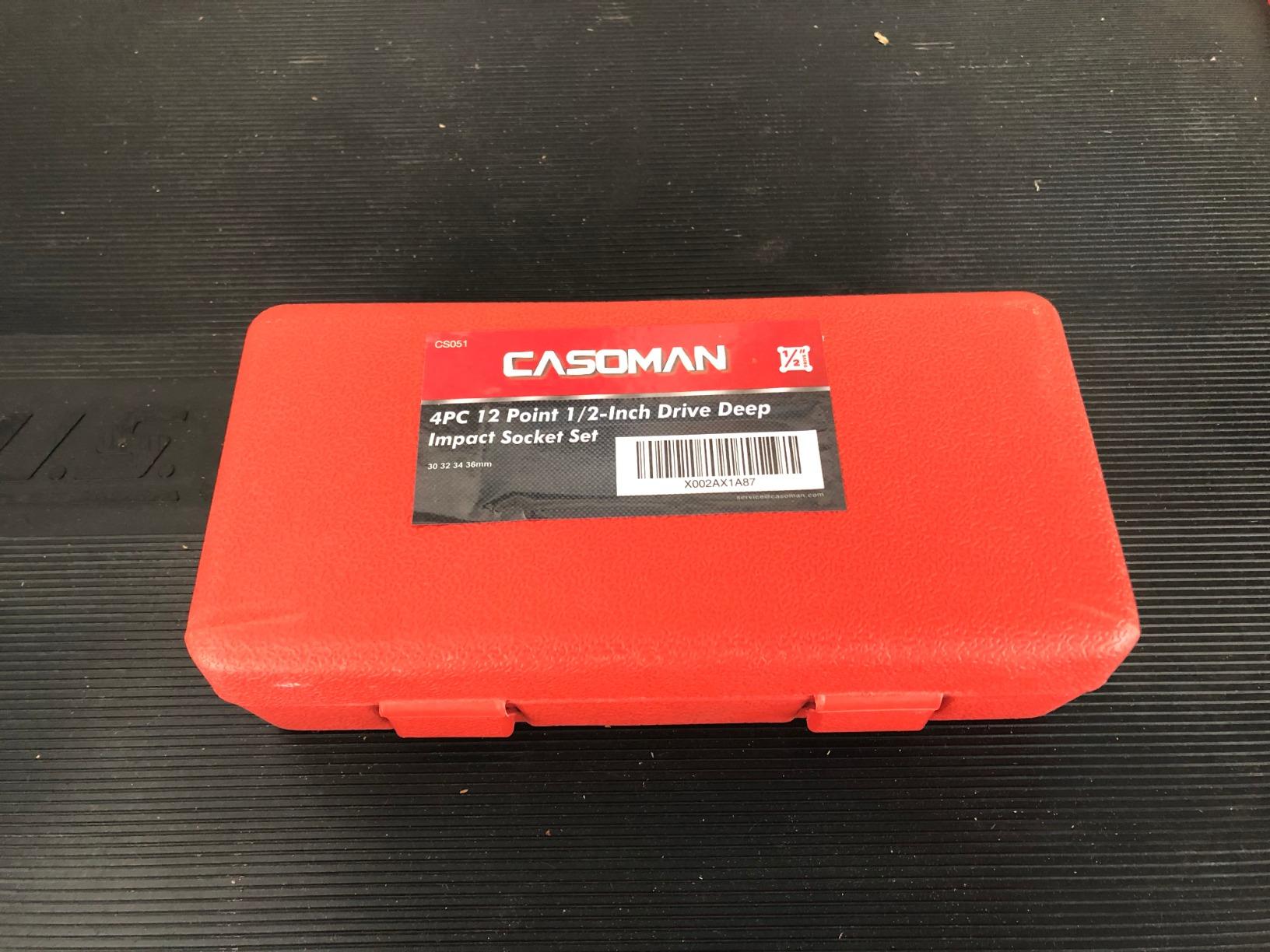 CASOMAN 1/2-Inch Drive Deep Spindle Axle Nut Impact Socket Set, 12 Point Metric, CR-MO, 30,32,34,36mm, 4-Piece customer photo 2