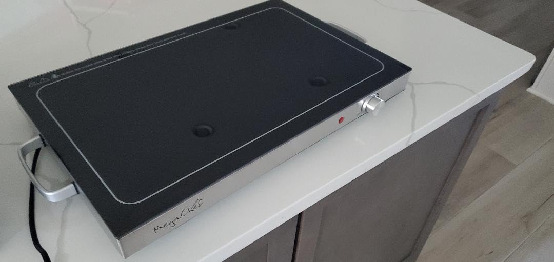 Megachef Electric Warming Tray with Adjustable Temperature Control, 24 in, Silver, Black customer photo 2