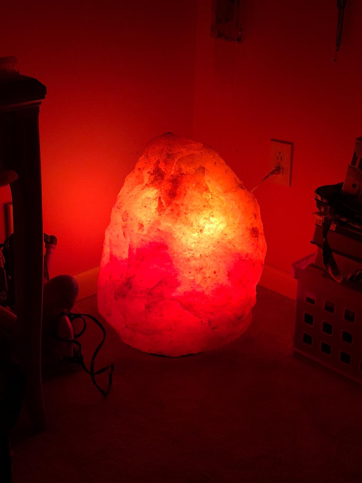 LN-09 Natural Himalayan Crystal Rock Sea Salt Lamp Air Purifier 19~25 lbs, Hymilain Pink Large Lamps, Night Light, UL Listed Cord w/Dimmer Control Switch, Quality Gift Packaging customer photo 2