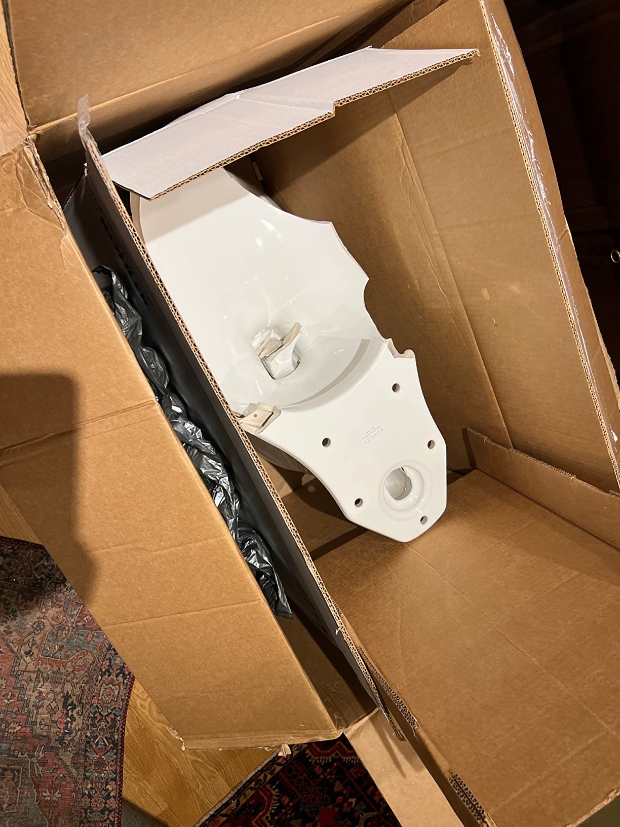 K-25224-0 Highline Tall Two-Piece Elongated Toilet with Left-Hand Trip Lever, 1.28 GPF, White customer photo 1