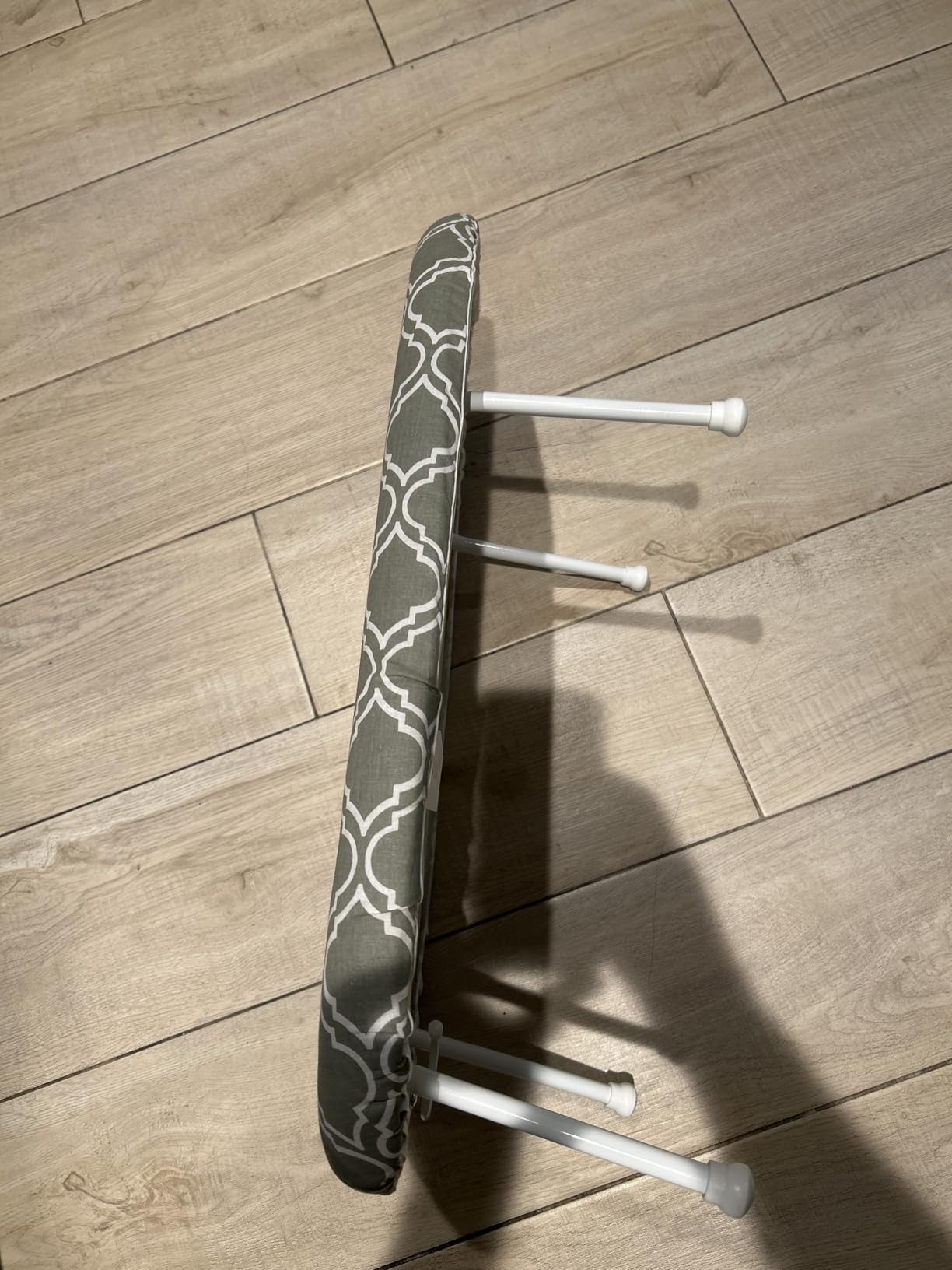 Amazon Basics Foldable Compact Tabletop Ironing Board with Folding Legs, Heat Resistant Portable, Lightweight, Non-Slip, Easy Storage, Trellis Removable Cover, 23.6