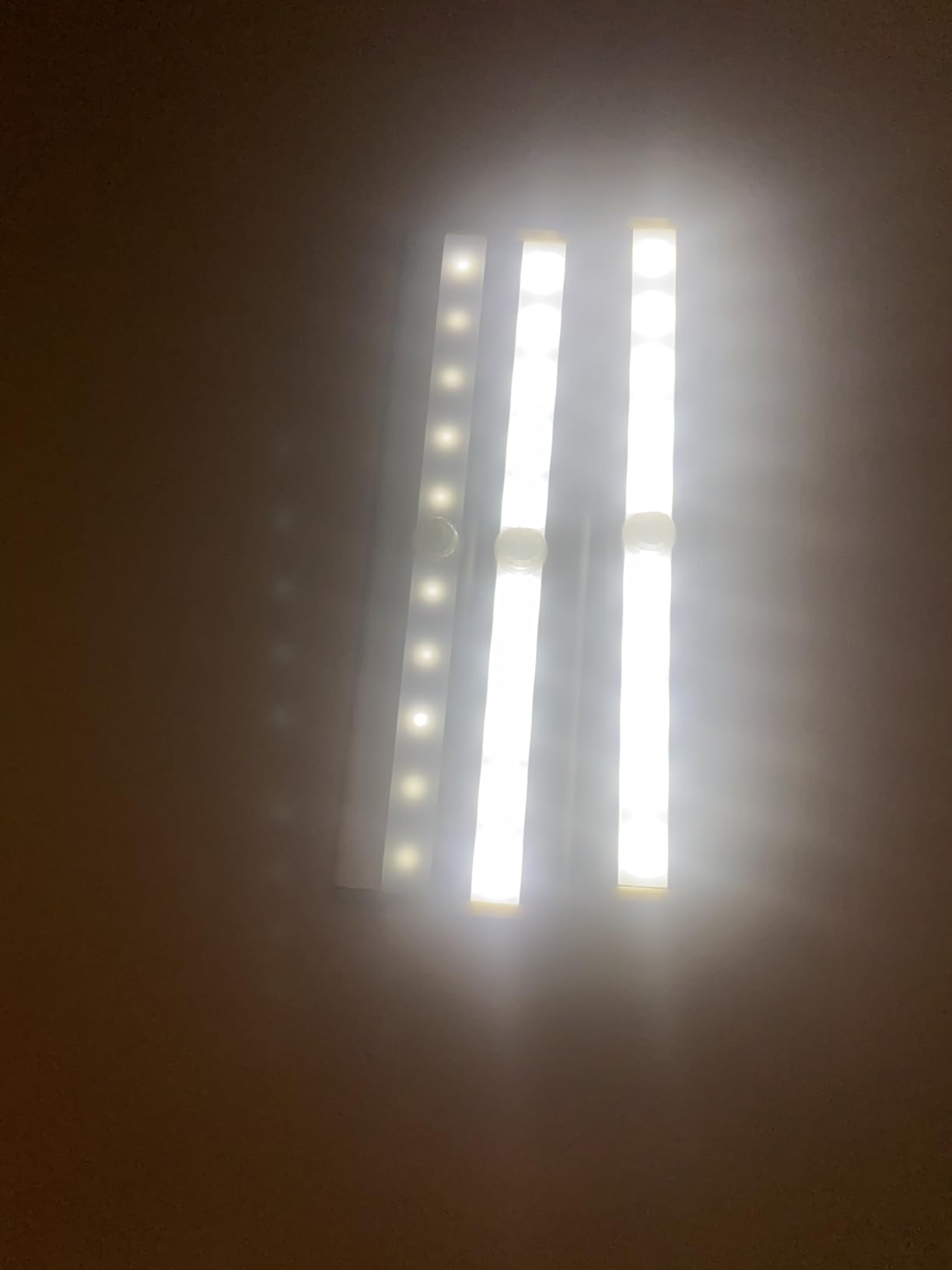 VYANLIGHT Motion Sensor LED Under Cabinet Lights, 10 LED Light Strips for Closet, Kitchen, Bathroom, Pantry - Battery Operated, Wireless, Peel and Stick, 3 Pack customer photo 2
