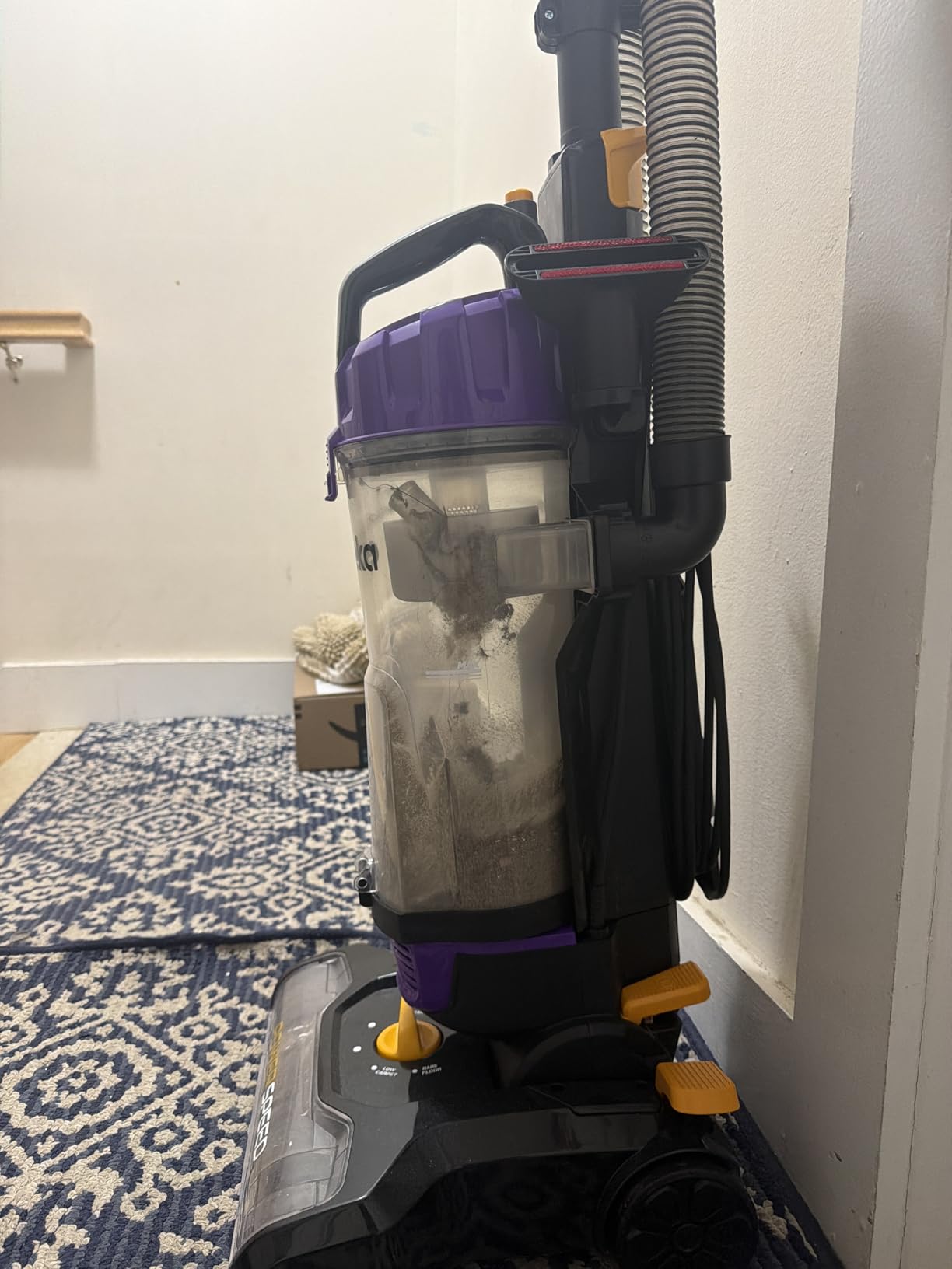 Eureka NEU182B PowerSpeed Bagless Upright Vacuum Cleaner, Purple | Upright Vacuum, 5-Height Brush Roll Adjust, 12.6