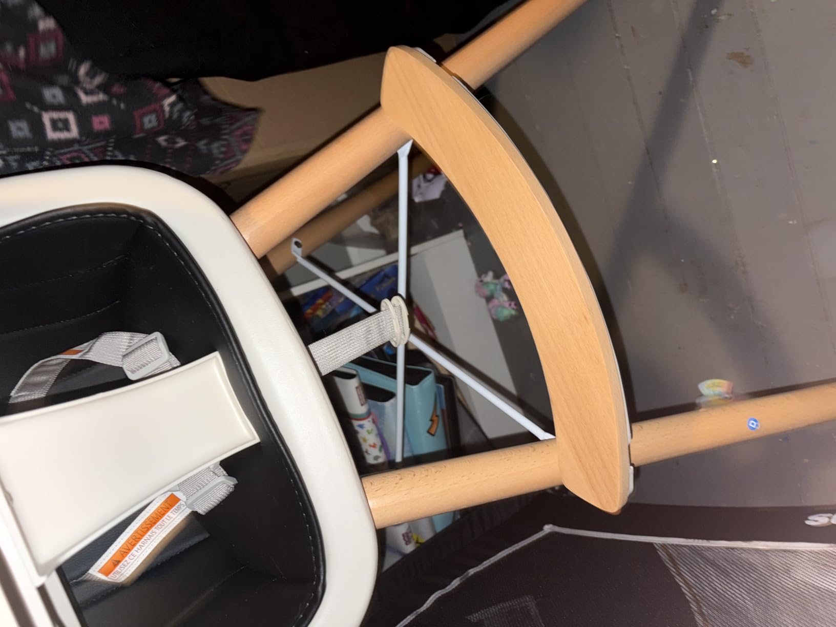 BABY JOY Convertible Baby High Chair, 3 in 1 Wooden Highchair/Booster/Chair with Removable Tray, Adjustable Legs, 5-Point Harness, PU Cushion and Footrest for Baby, Infants, Toddlers (Beige) customer photo 2