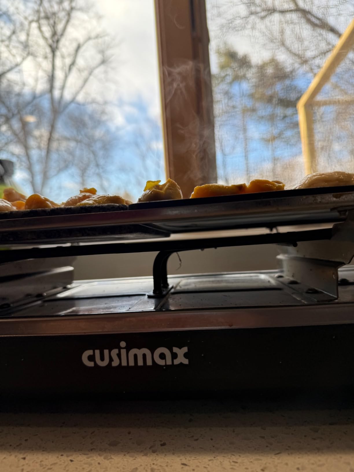 CUSIMAX Raclette Grill Electric Grill Table Portable 2in1 Korean BBQ Grill | Reversible Non-stick Plate, Crepe Maker with Adjustable Temperature Control, 8 Paddles & Shovels/Adjustable Temperature customer photo 1
