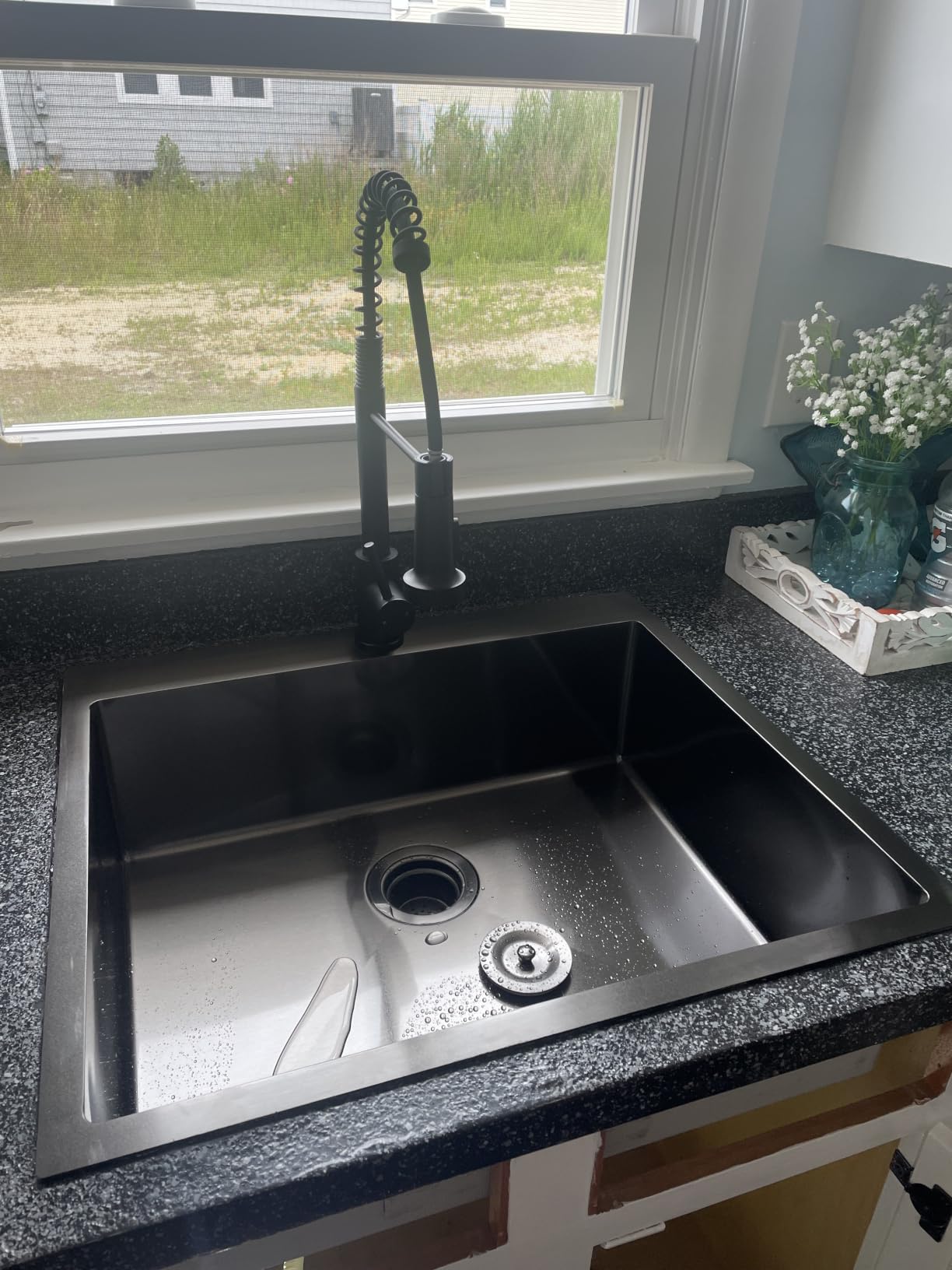 FORIOUS Kitchen Faucets with Pull Down Sprayer, Brushed Nickel Stainless Steel Commercial Single Handle Classic Spring Pull Out Sink Faucet for Pot Filler, Farmhouse Camper Bar Laundry Room customer photo 2