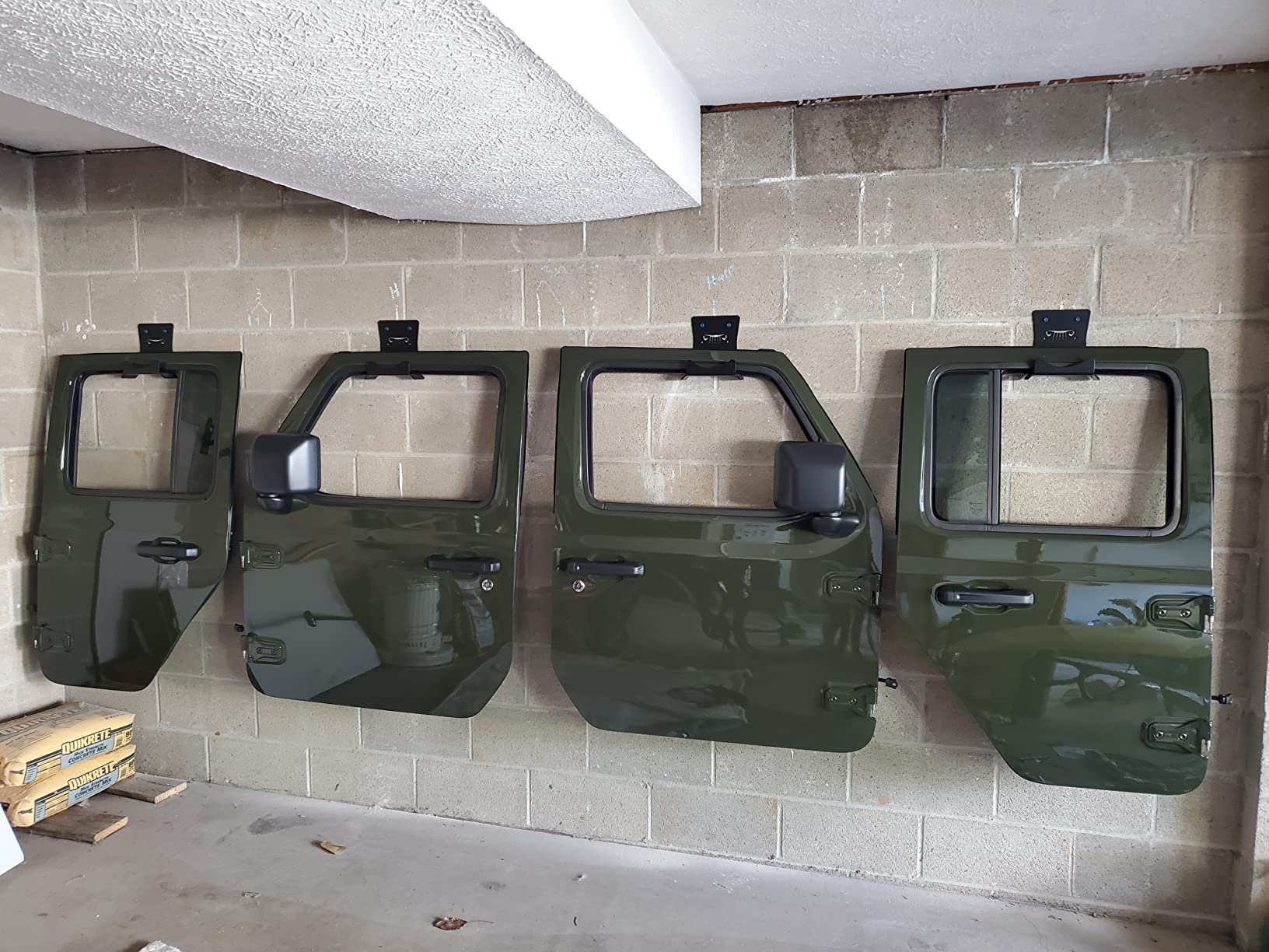 LUMENIX Heavy Duty Door Storage Hangers Bracket, Wall-Mounted Systems Kits Doors Holder Racks Compatible with 1956-2025 Jeep Wrangler CJ YJ TJ JK JKU JL JLU LJ JT (4 PCS, Animal Pattern) customer photo 1