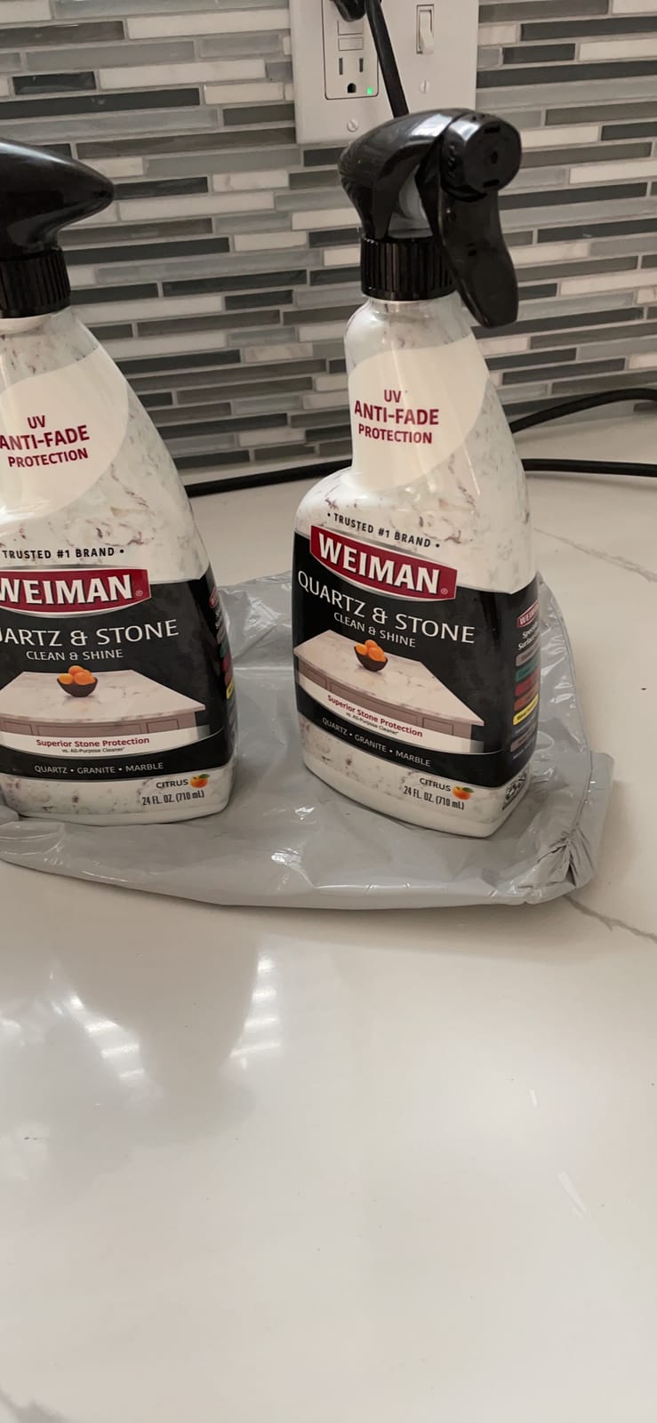 Weiman Quartz Countertop Cleaner and Polish - Clean and Shine Your Countertops Islands and Stone Surfaces with UV Protection, 24 Ounce with MicroFiber Towel, 2 Pack customer photo 2