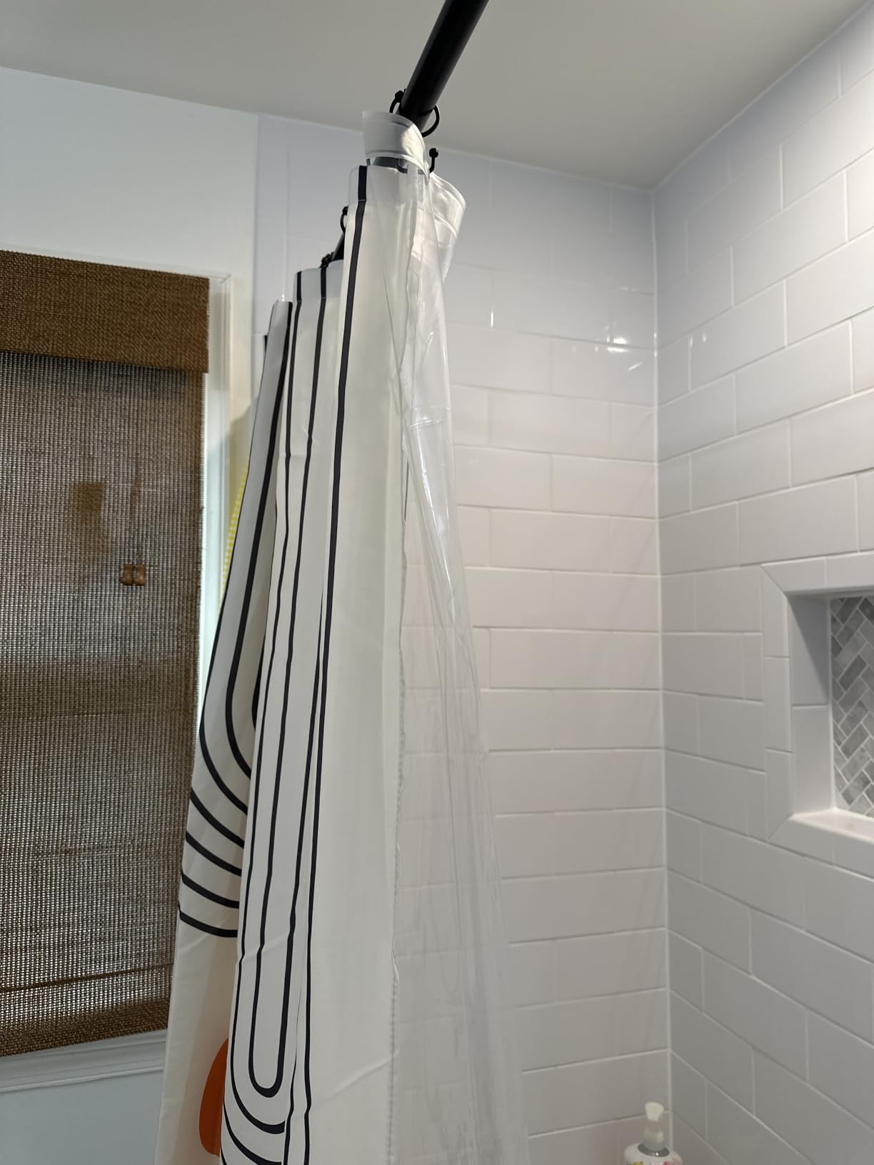 Barossa Design Frosted Shower Curtain Liner with 6 Magnets, Frost, 72x72 customer photo 2