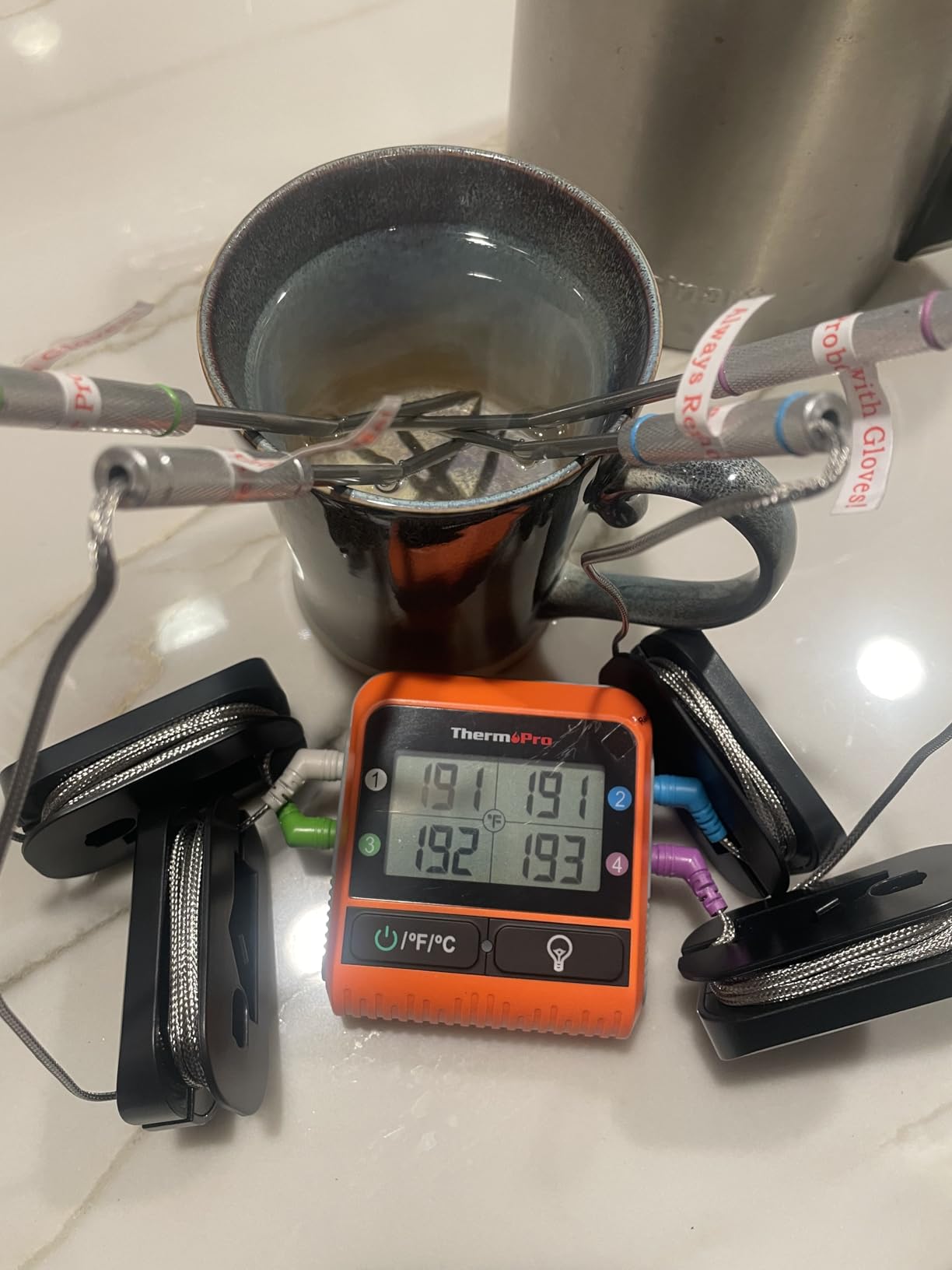 TempPro TempSync 1000FT Wireless Meat Thermometer for Grilling and Smoking | RF Technology, 4 Color-Coded Probes customer photo 1