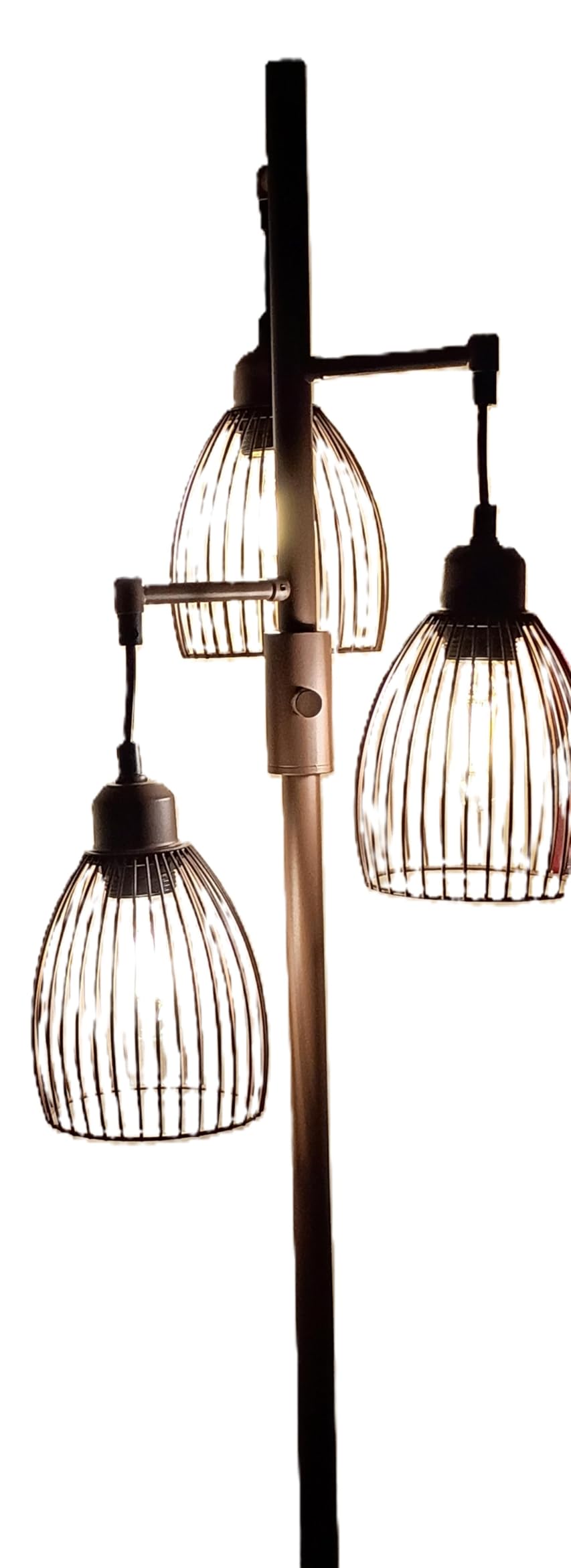 Dimmable Floor Lamp, 3 x 800LM LED Edison Bulbs Included, Farmhouse Industrial Floor Lamp Standing Tree Lamp with Elegant Teardrop Cage Tall Lamps for Living Room Bedroom Office Dining Room - Black customer photo 2