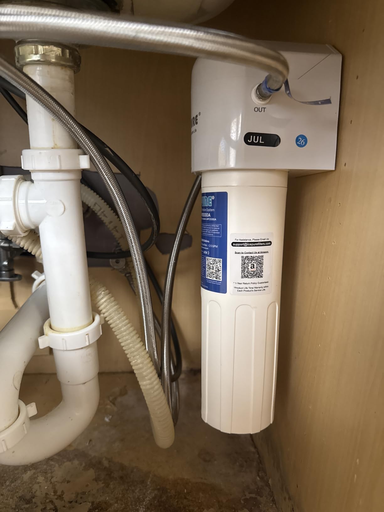 ICEPURE Under Sink Water Filter System, 3 Years or 22000 Gallons Ultra High Life NSF/ANSI 42 Certified, Removes Heavy Metals, Chlorine, Direct Connect Under Counter Drinking Water System, USA Tech customer photo 2