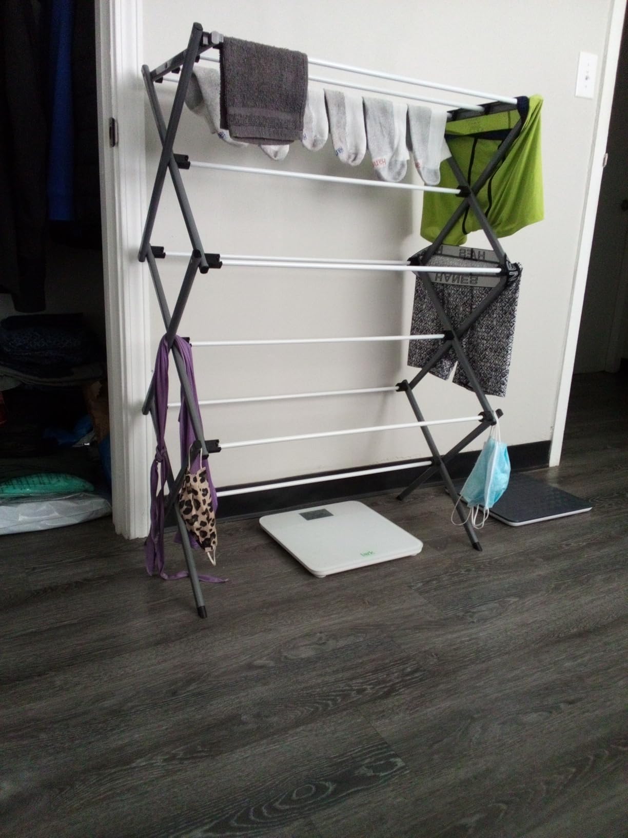 Honey-Can-Do 6-Tier Collapsible Steel Clothes Drying Rack, 24 ft, White customer photo 2