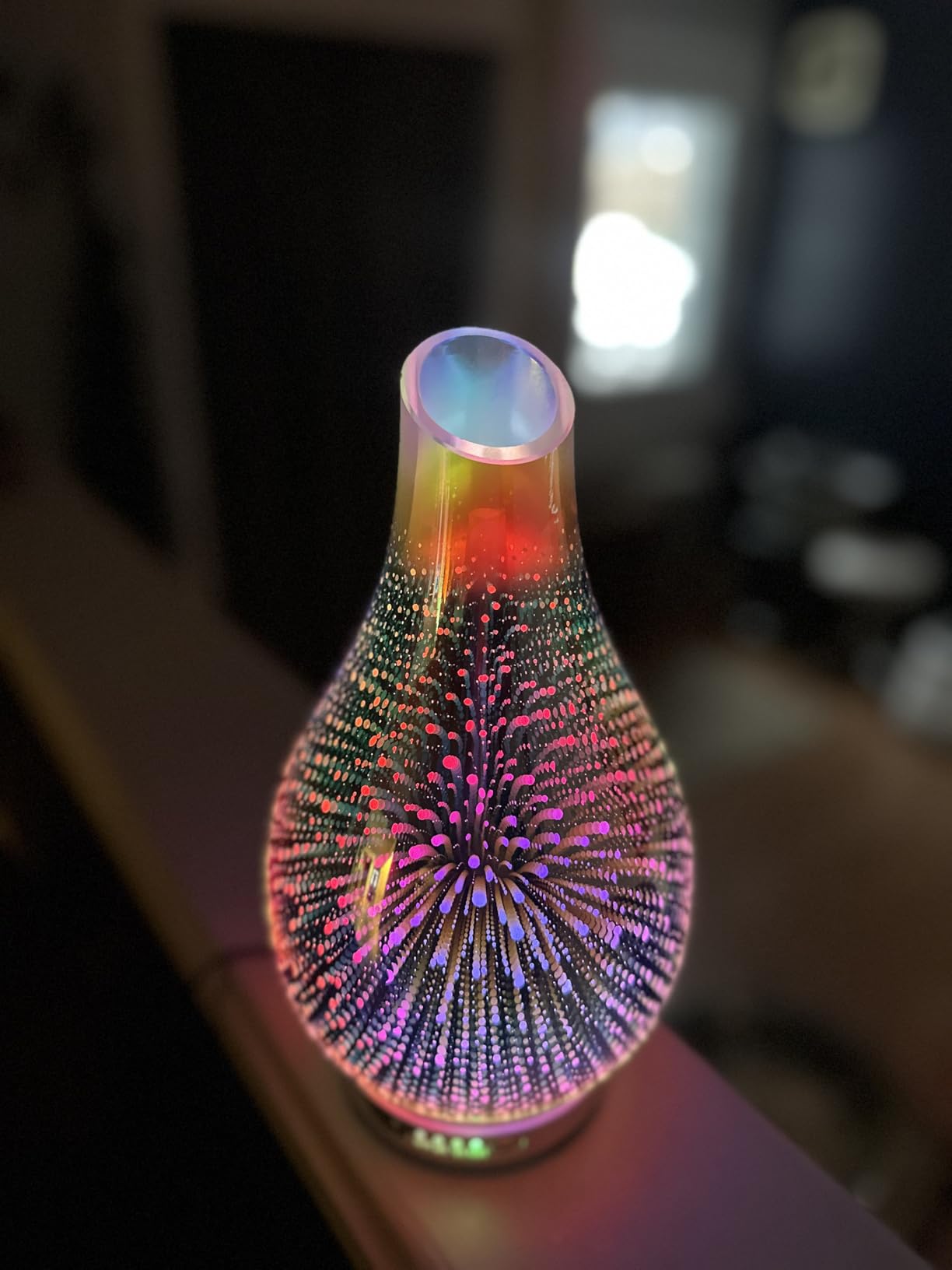 MAXWINER Essential Oil Diffusers Ultrasonic 3D Glass Aromatherapy Diffuser | 7 Colors, Auto Shut-off, Timer Setting, 120ml customer photo 1