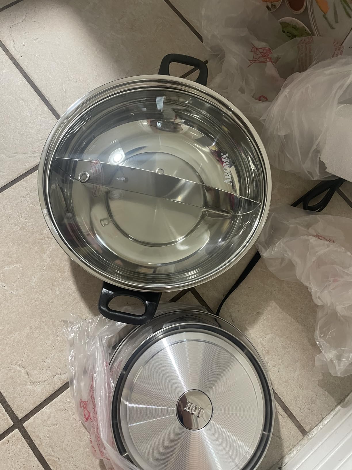 Aroma Housewares ASP-610 Dual-Sided Shabu Hot Pot, 5Qt, Stainless Steel customer photo 1